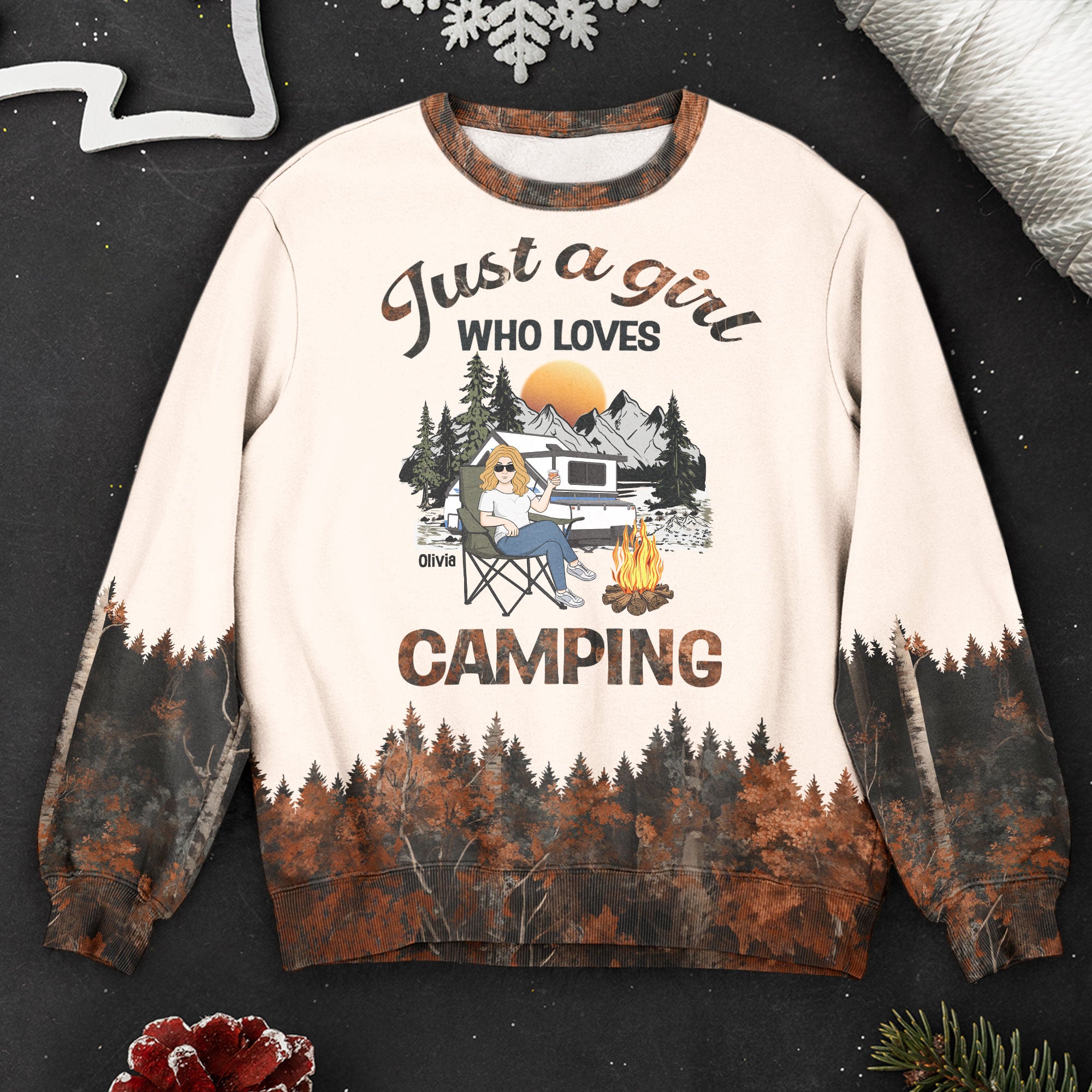 Just A Girl Who Loves Camping - Personalized 3D Printed Sweatshirt