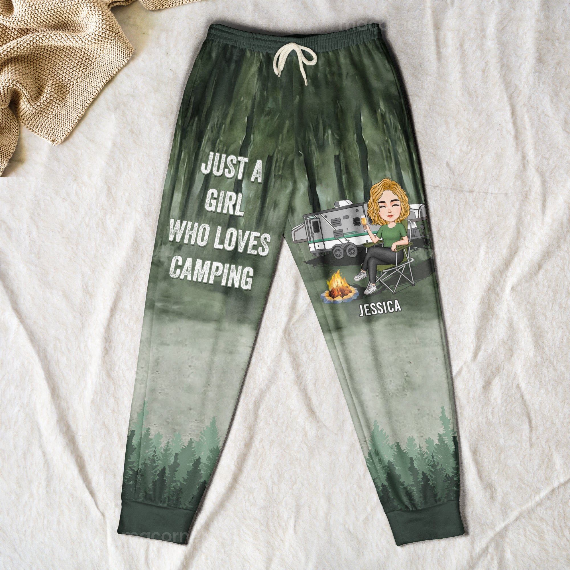 Just A Girl Who Loves Camping - Personalized Sweatpants