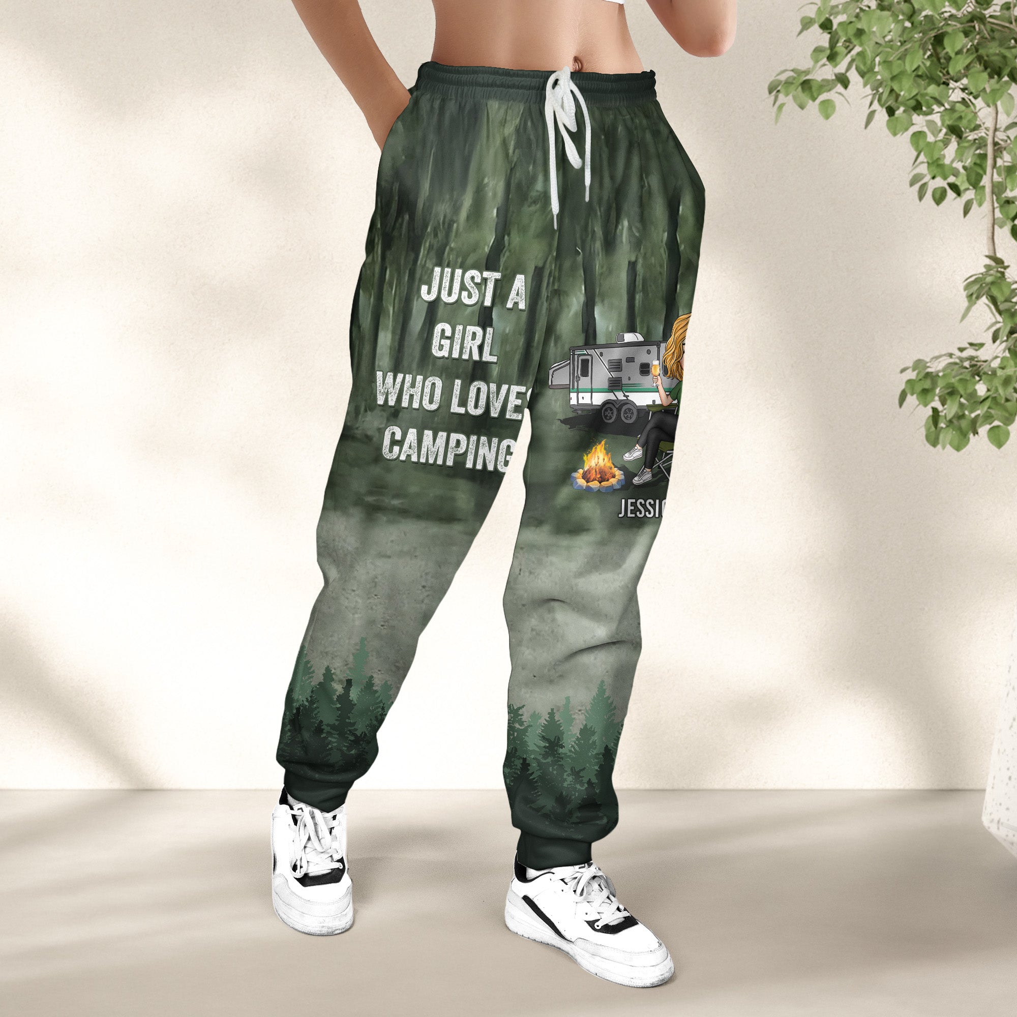 Just A Girl Who Loves Camping - Personalized Sweatpants