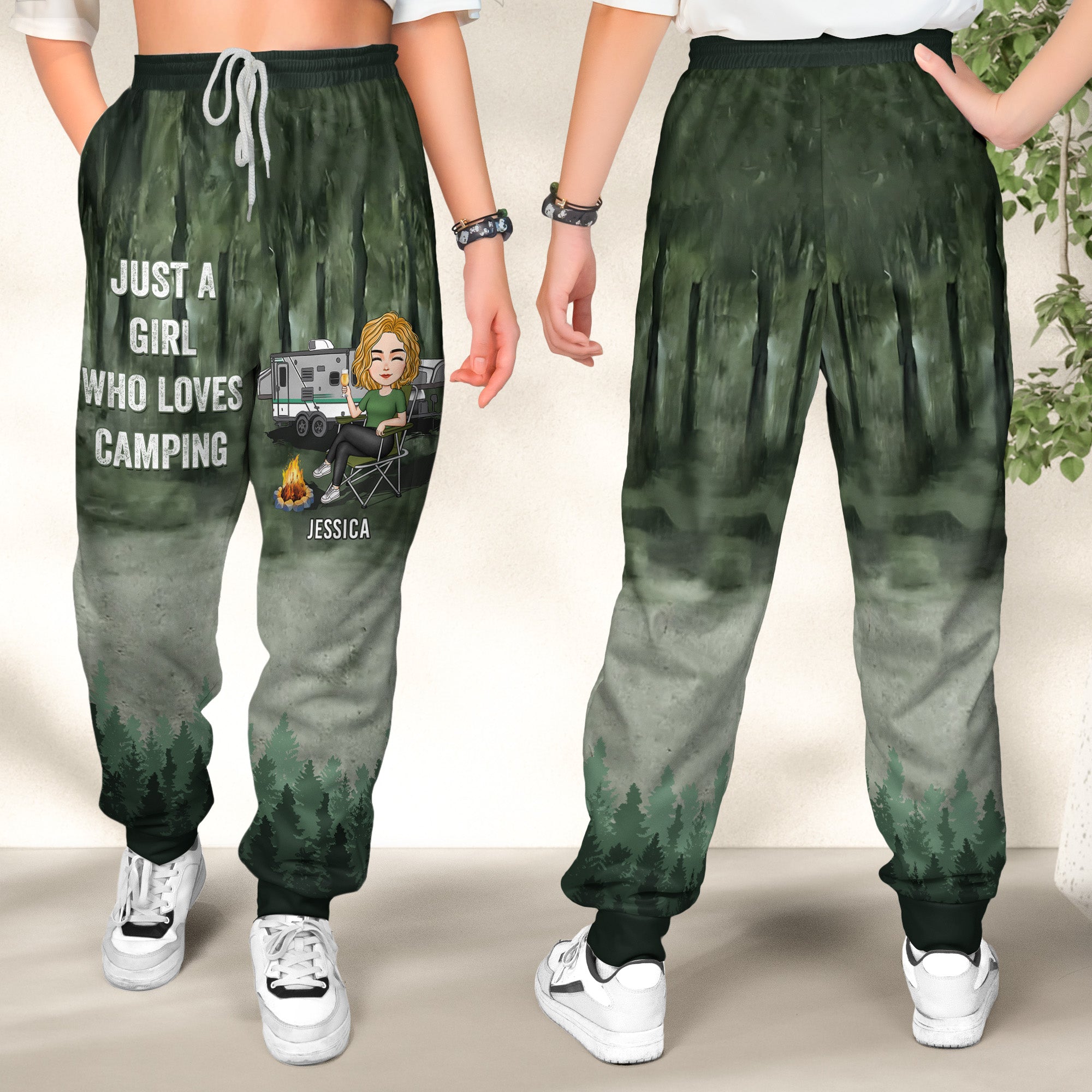 Just A Girl Who Loves Camping - Personalized Sweatpants