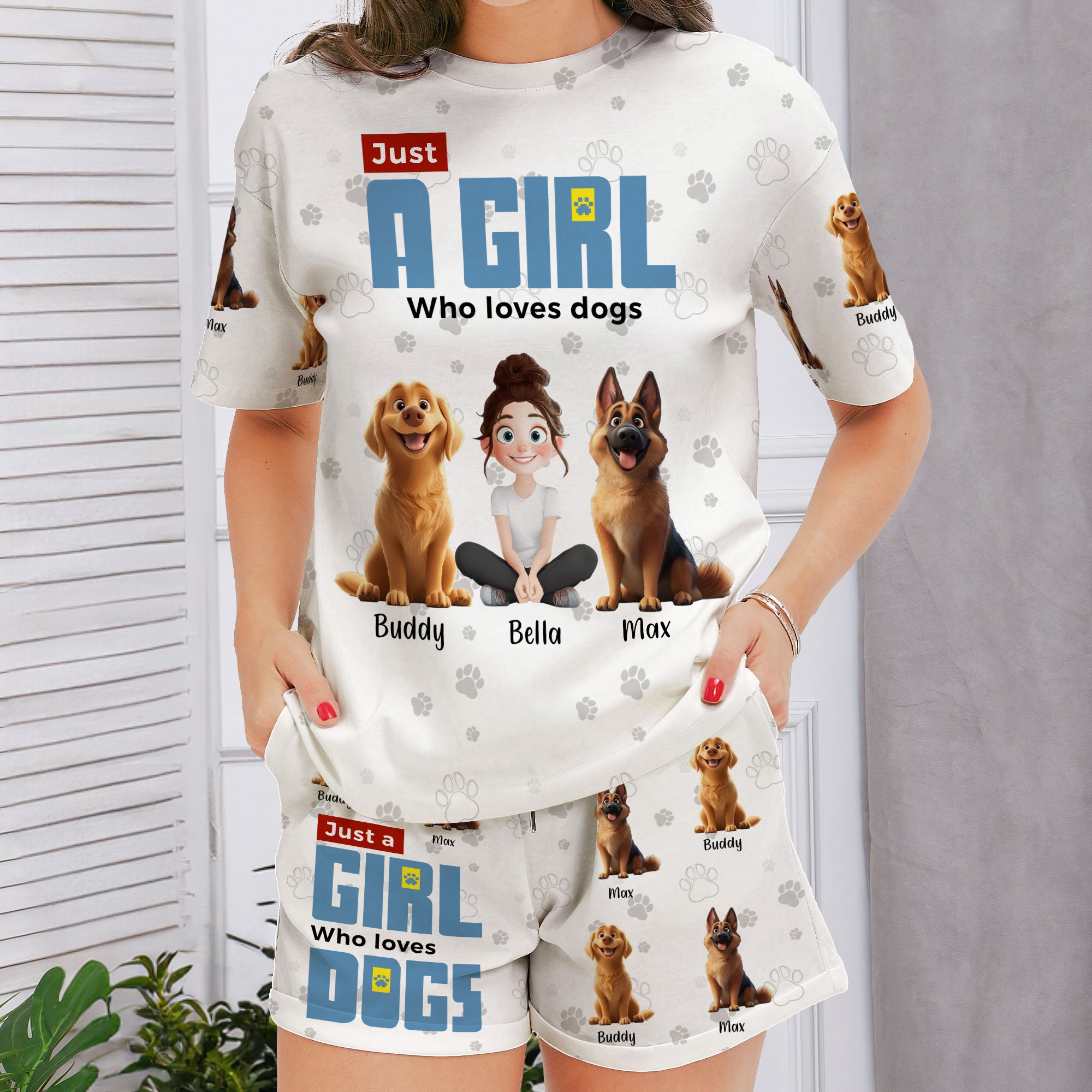 Just A Girl Who Loves Dogs - Personalized Pajamas