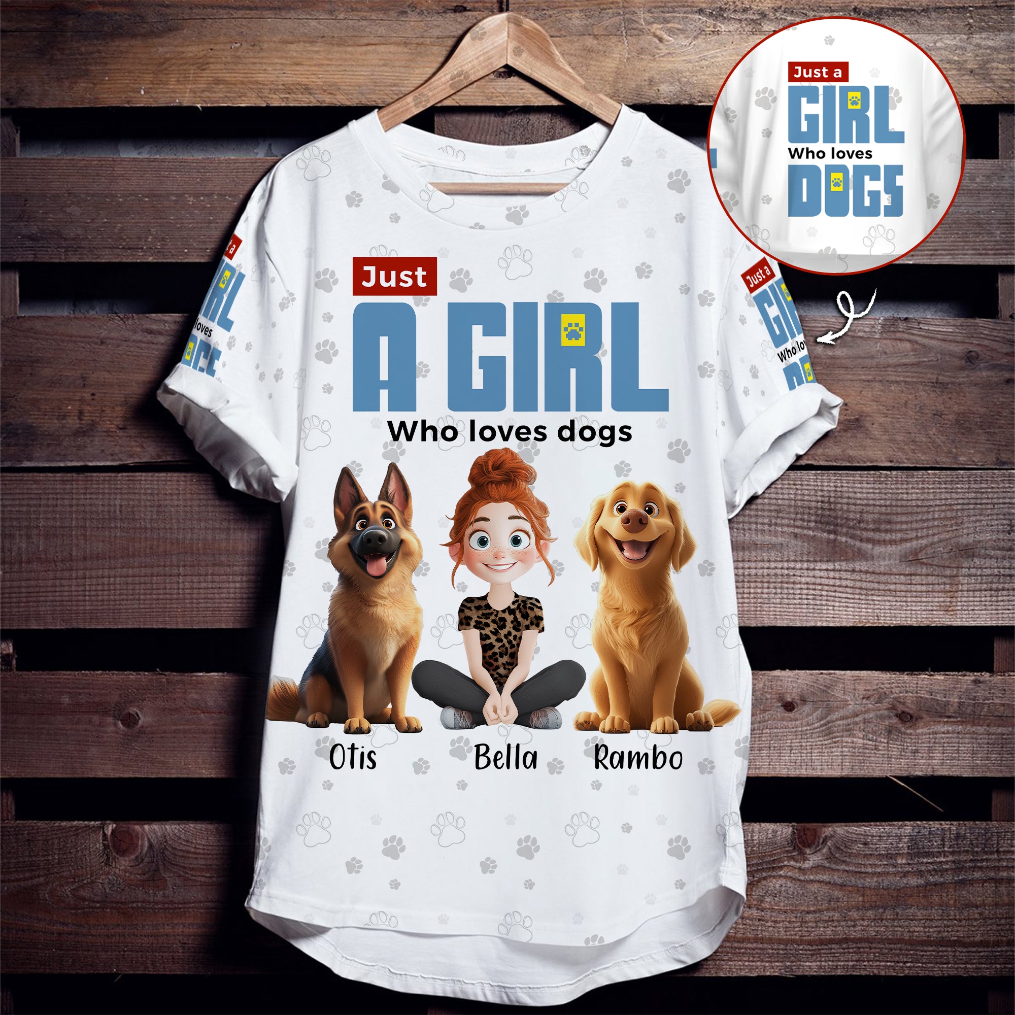 Just A Girl Who Loves Dogs - Personalized 3D Shirt