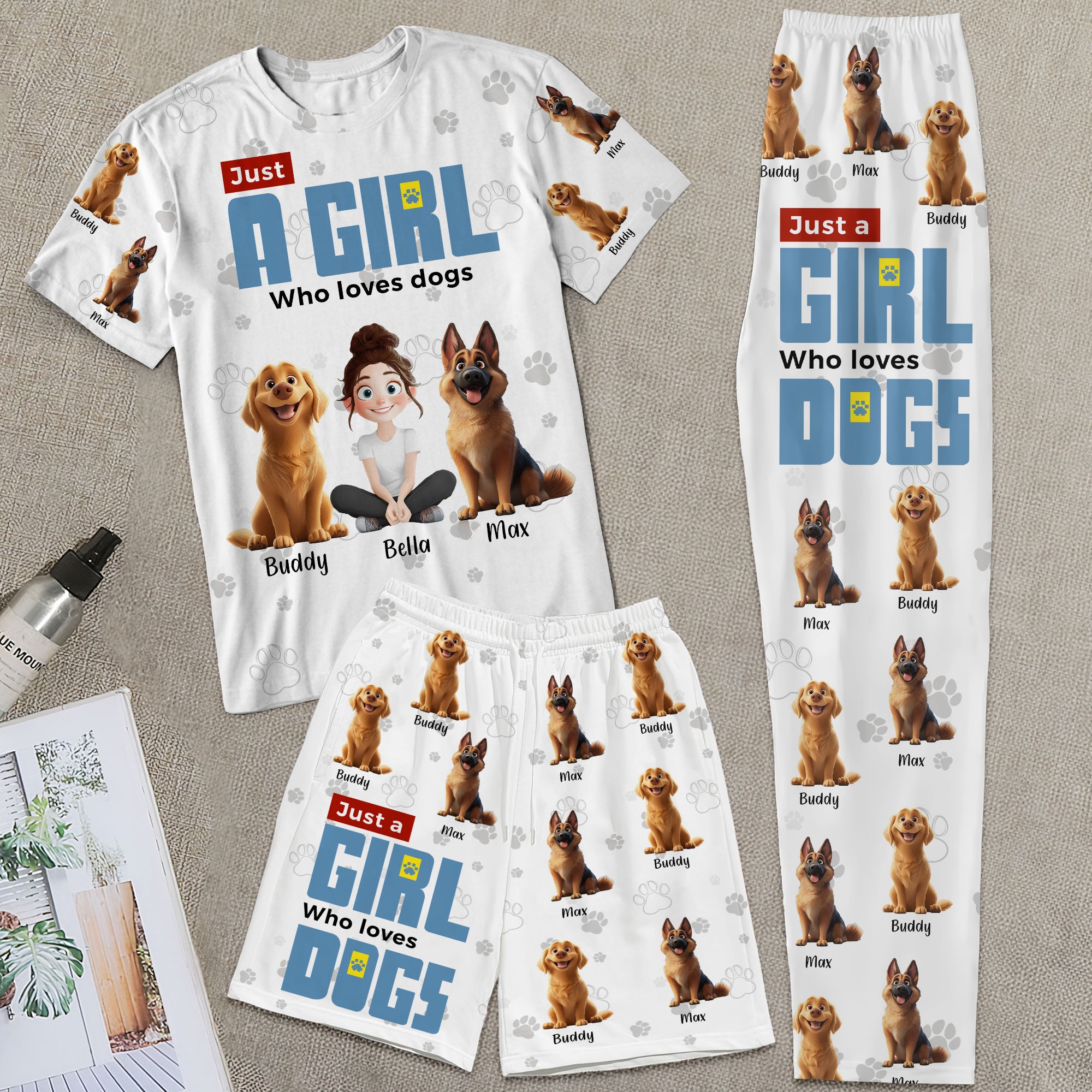 Just A Girl Who Loves Dogs - Personalized Pajamas