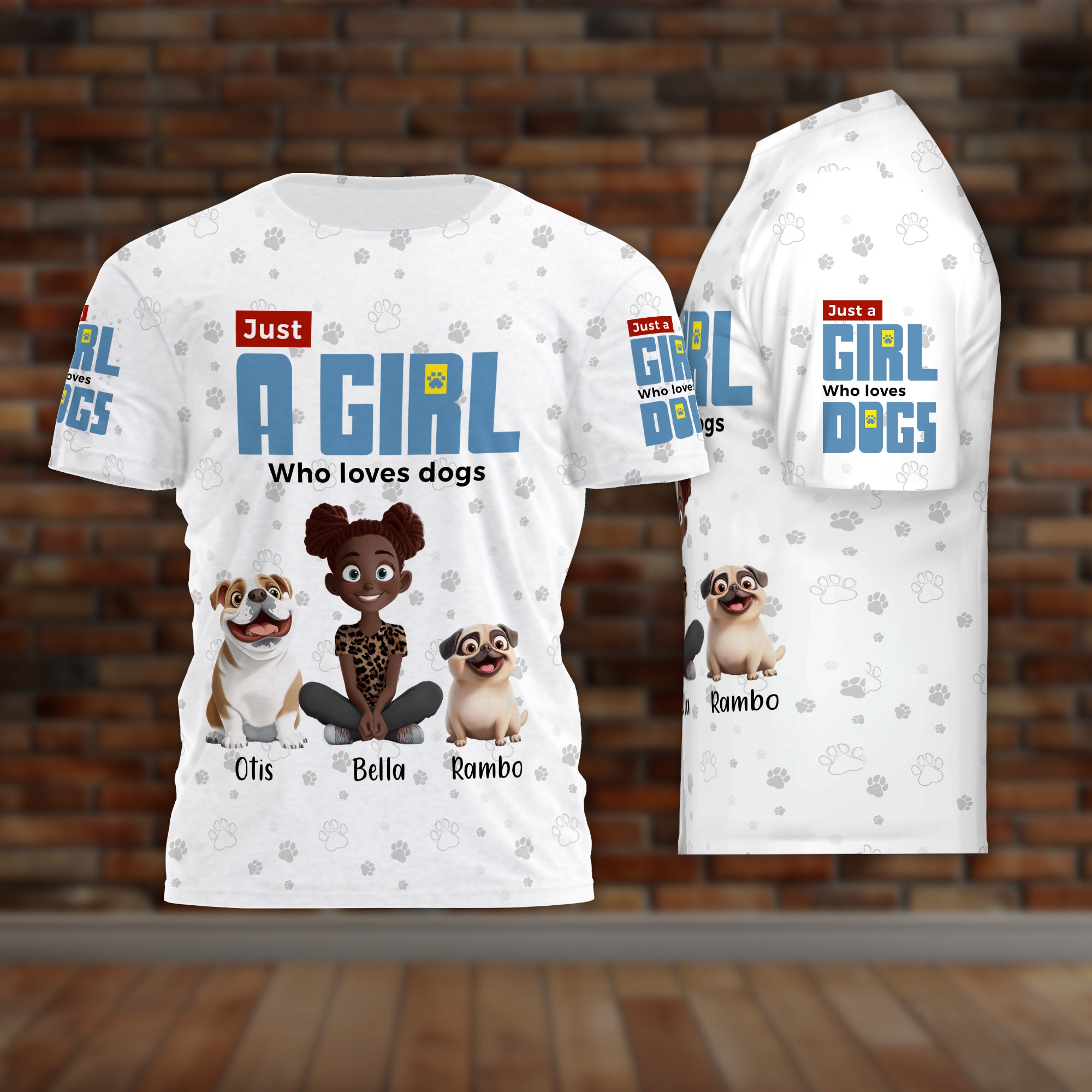 Just A Girl Who Loves Dogs - Personalized 3D Shirt