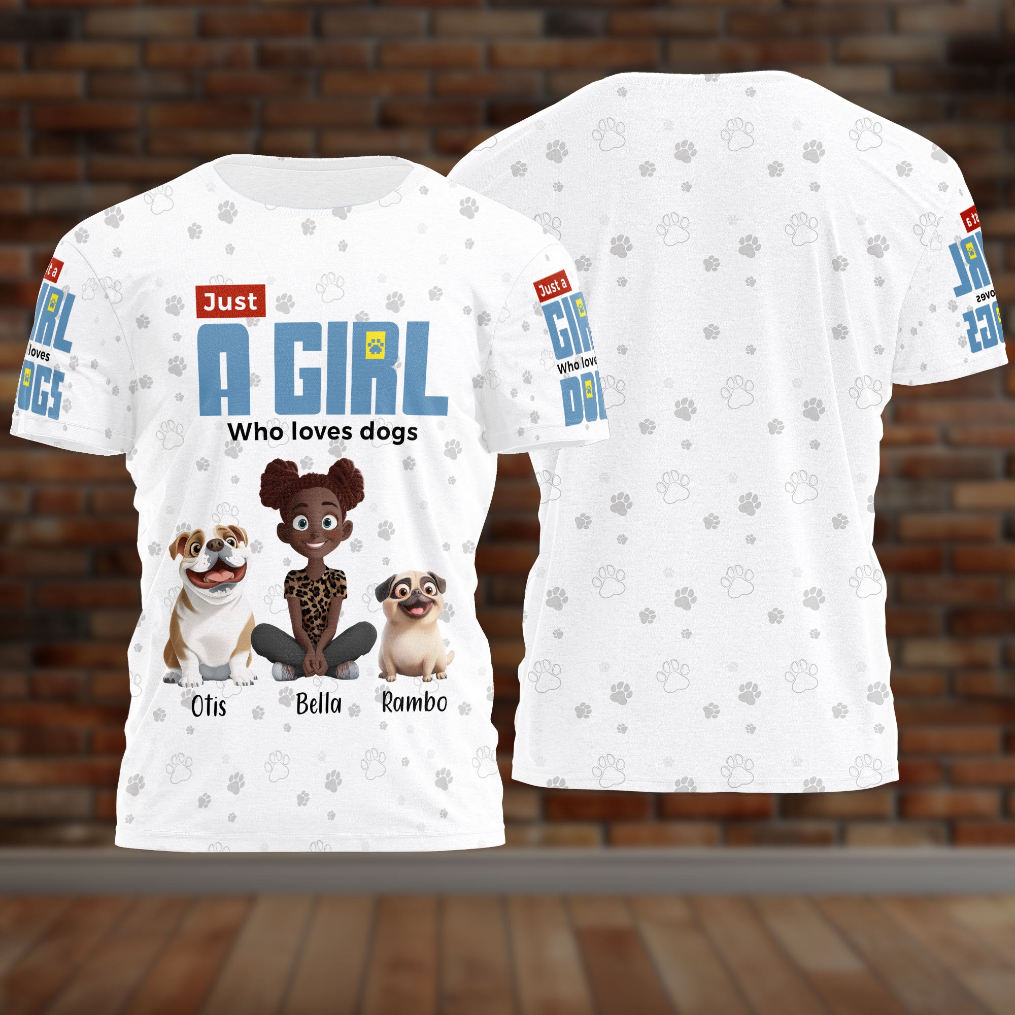 Just A Girl Who Loves Dogs - Personalized 3D Shirt