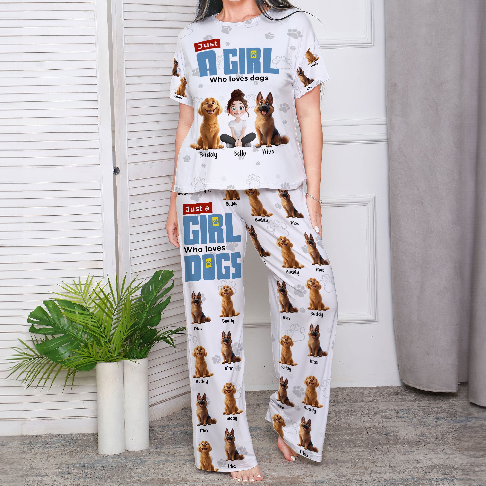 Just A Girl Who Loves Dogs - Personalized Pajamas