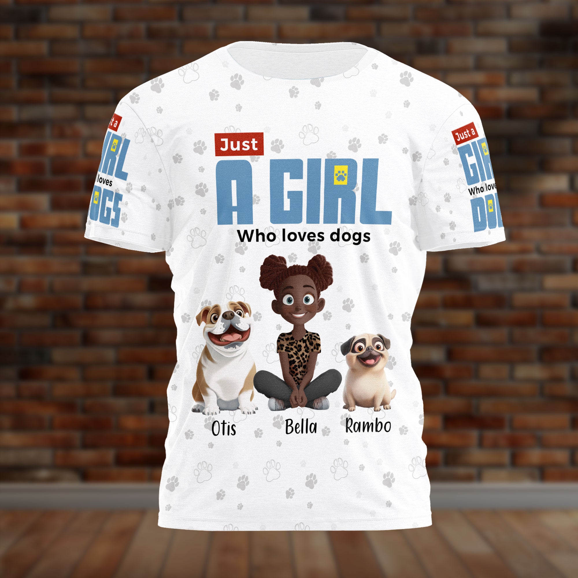 Just A Girl Who Loves Dogs - Personalized 3D Shirt