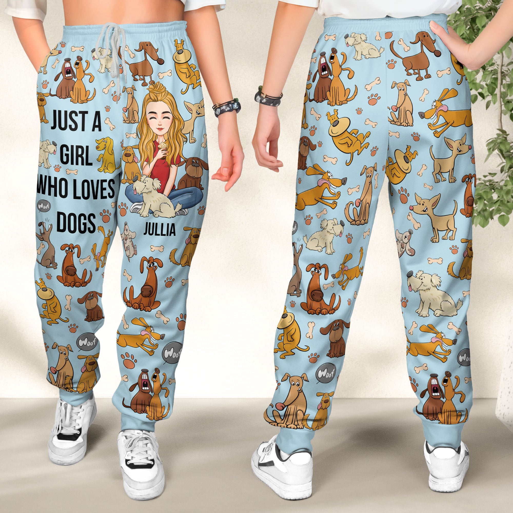 Just A Girl Who Loves Dogs - Personalized Sweatpants