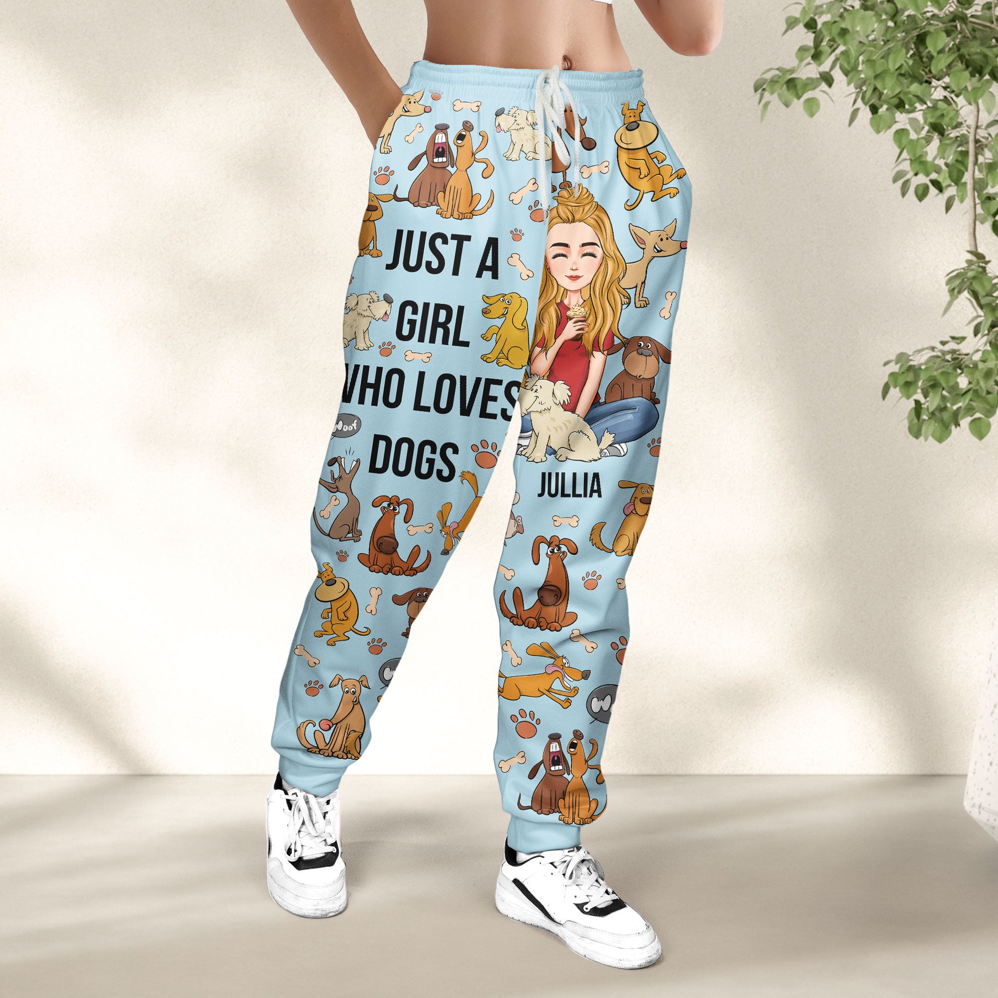 Just A Girl Who Loves Dogs - Personalized Sweatpants