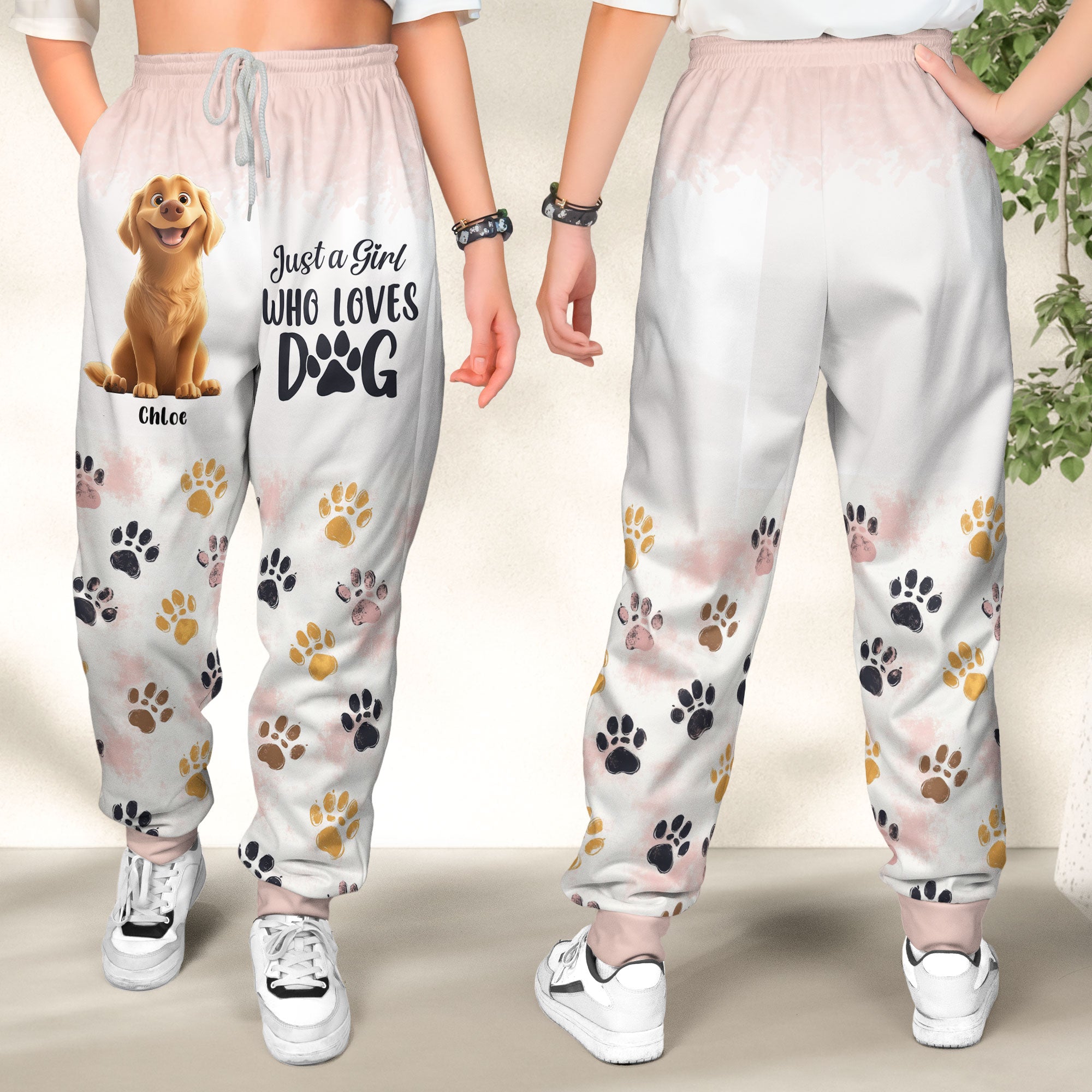 Just A Girl Who Loves Dogs - Personalized Sweatpants