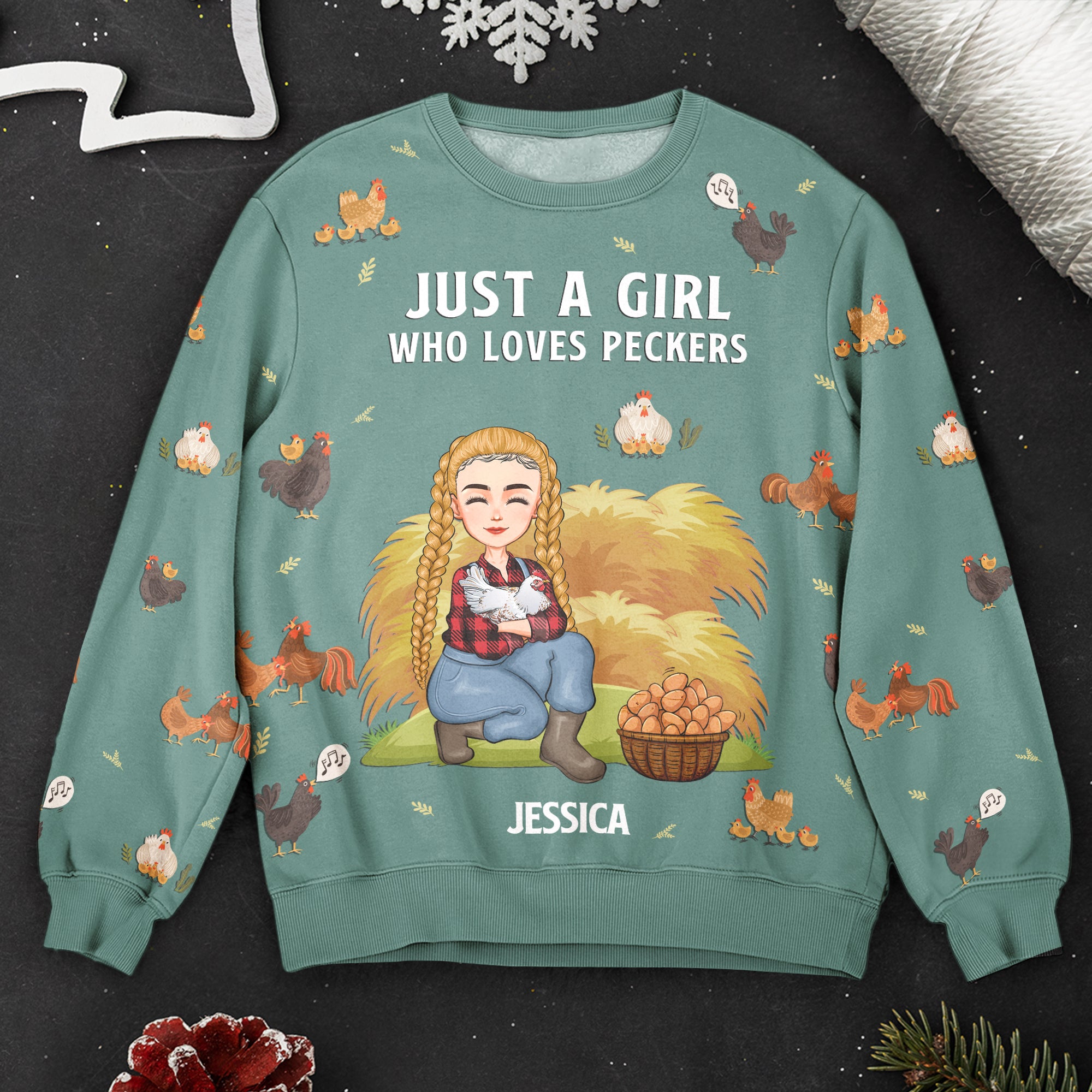 Just A Girl Who Loves Peckers - Personalized 3D Printed Sweatshirt