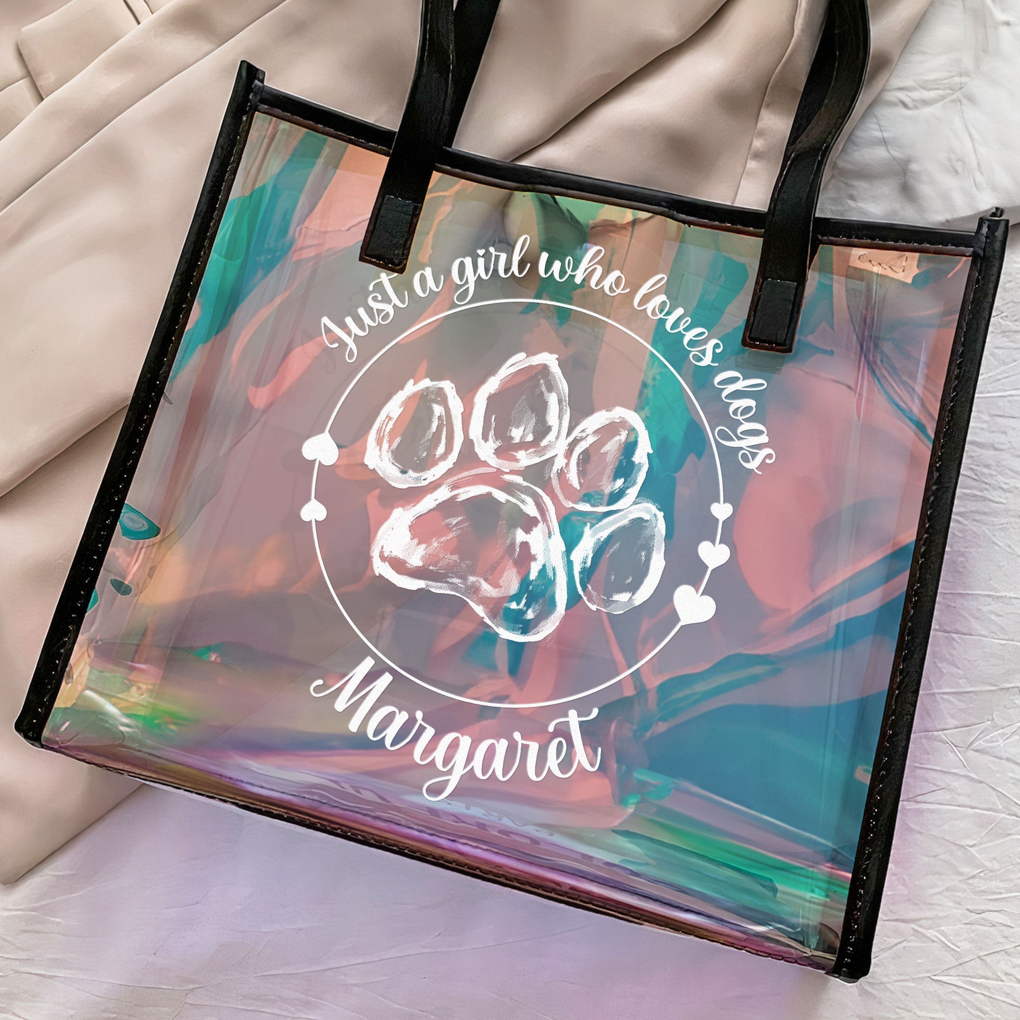 Just A Girl Who Loves Pets - Personalized Holographic Tote