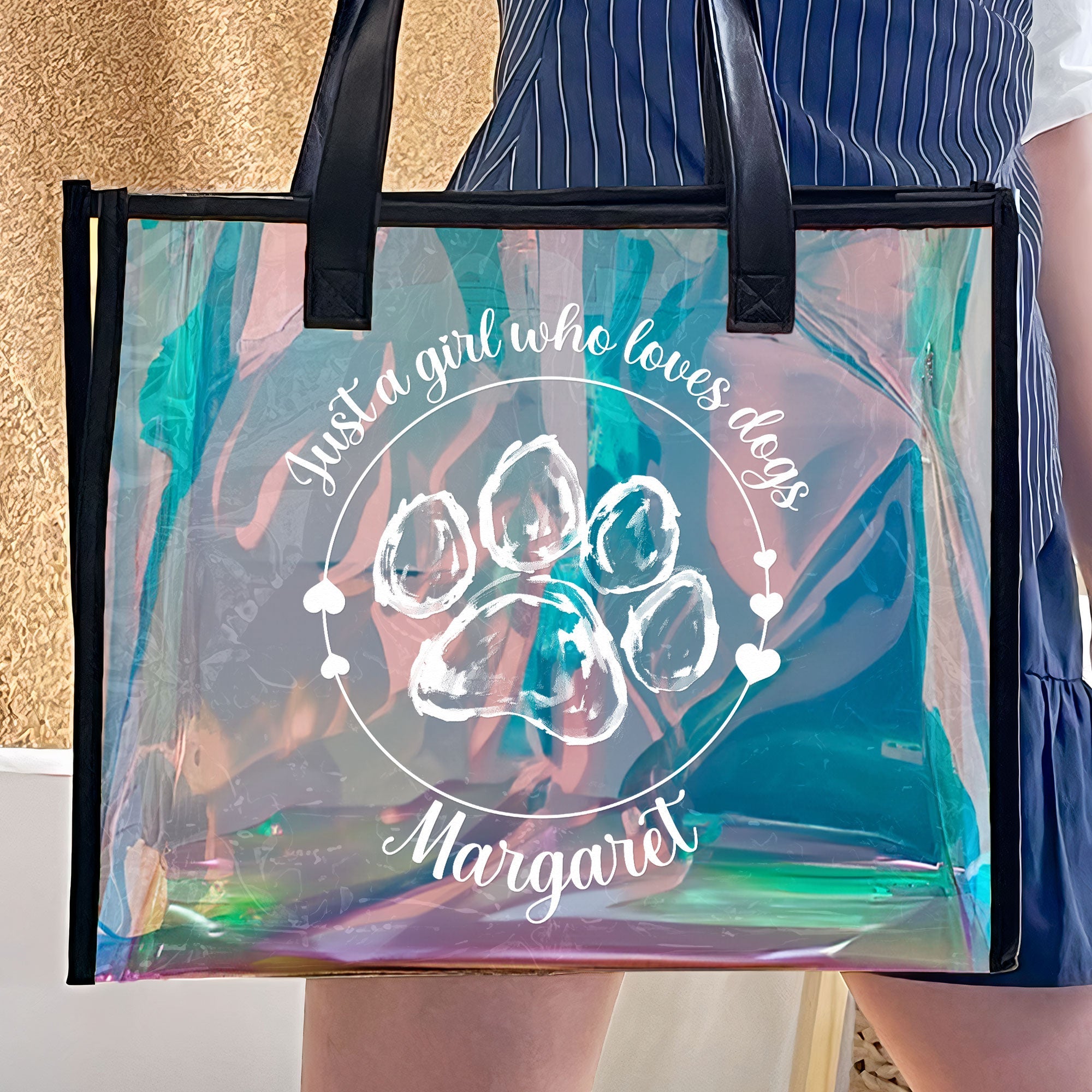 Just A Girl Who Loves Pets - Personalized Holographic Tote