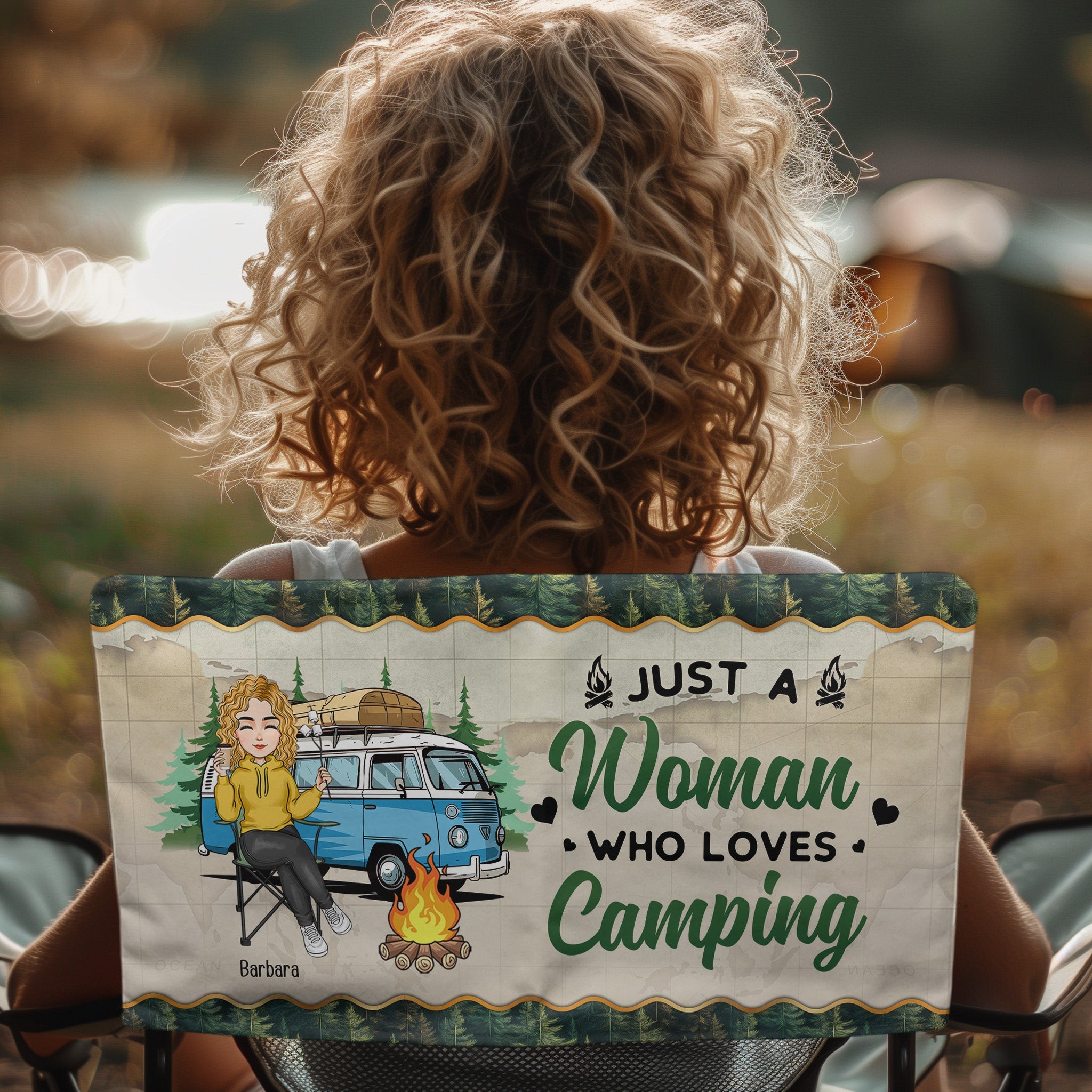 Just A Woman/Man Who Loves Camping - Personalized Folding Chair Cover