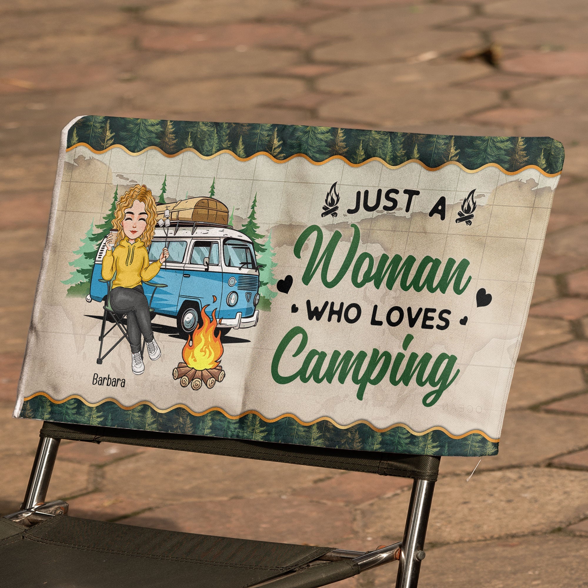 Just A Woman/Man Who Loves Camping - Personalized Folding Chair Cover