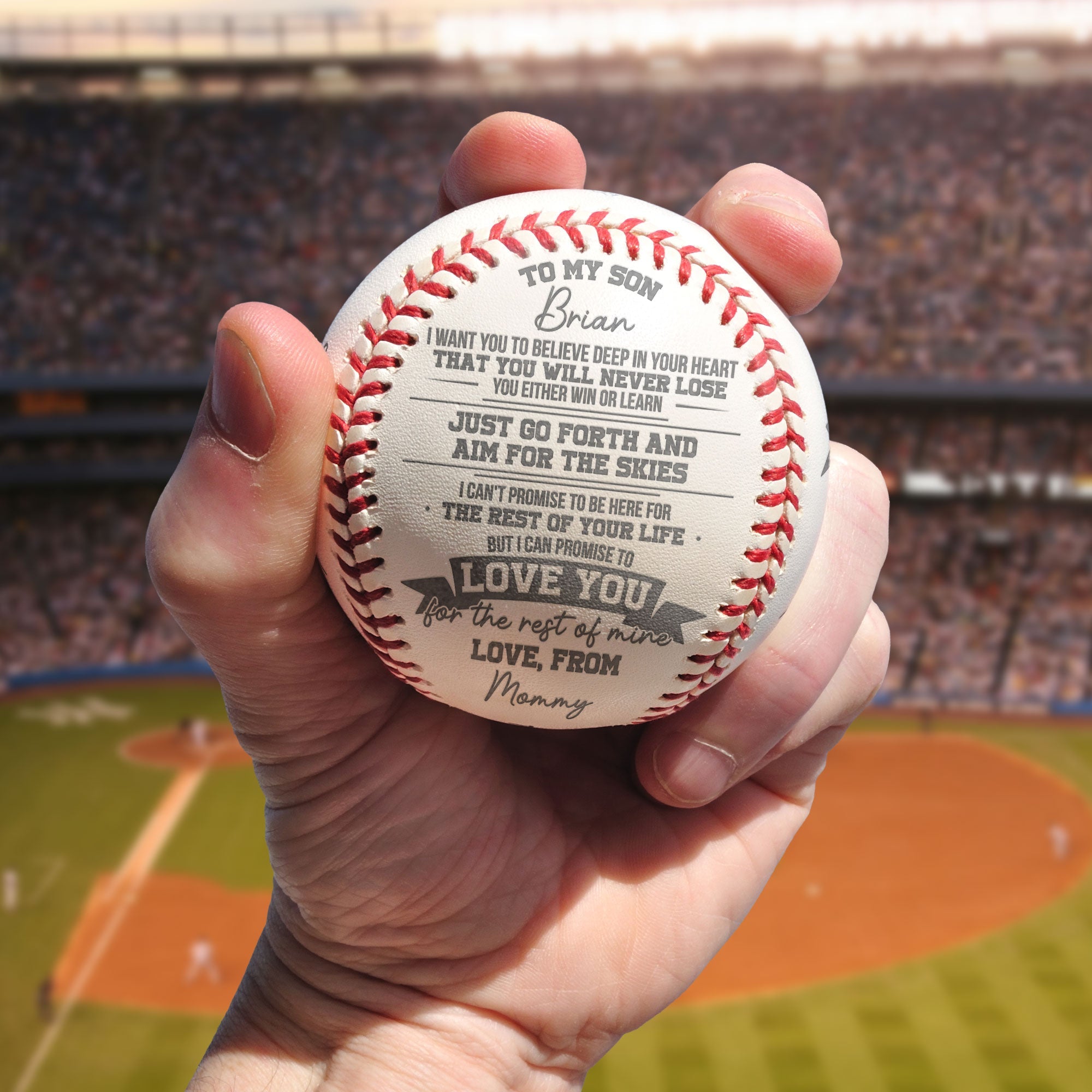 Just Go Forth And Aim For The Skies - Personalized Engraved Baseball