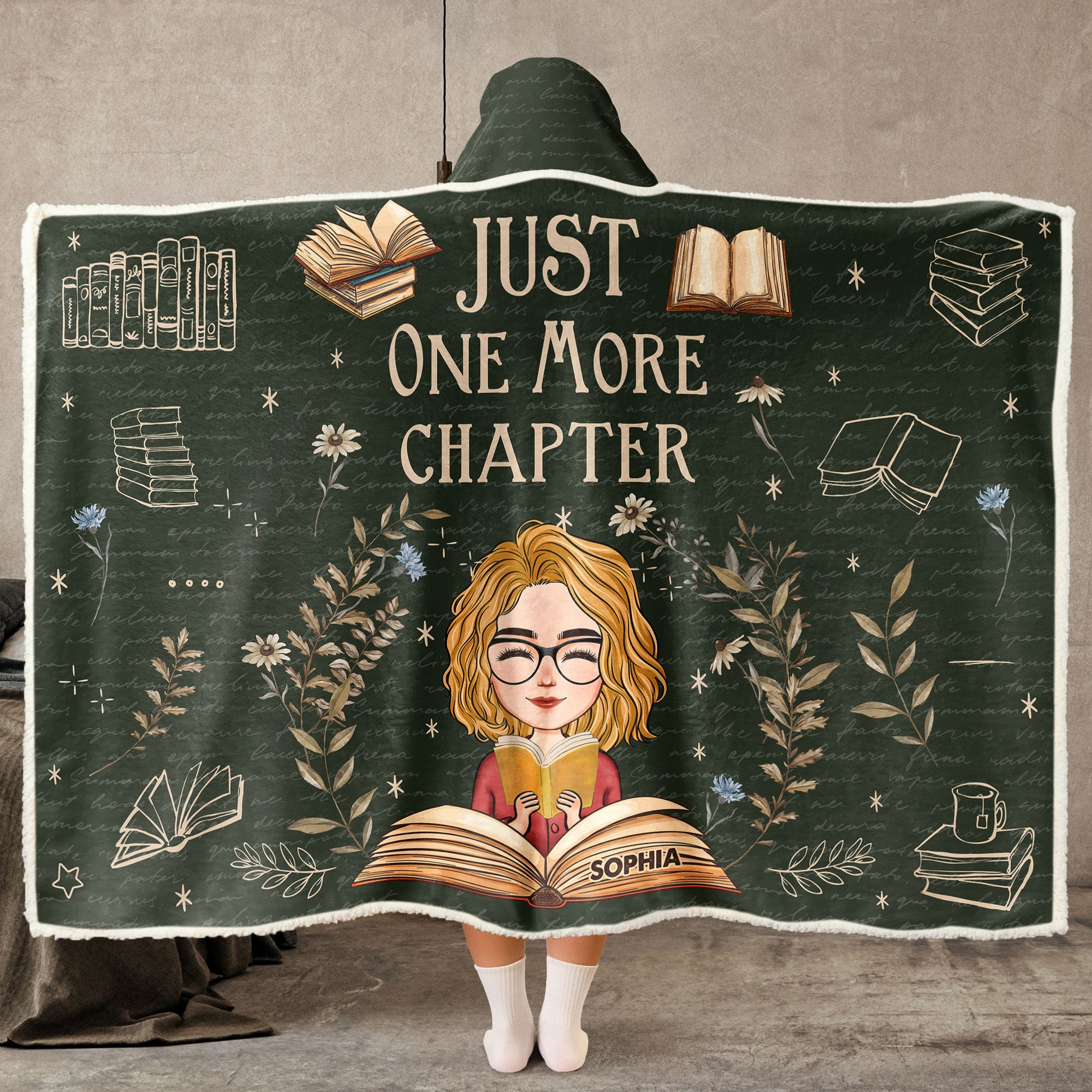 Just One More Chapter - Personalized Wearable Blanket Hoodie