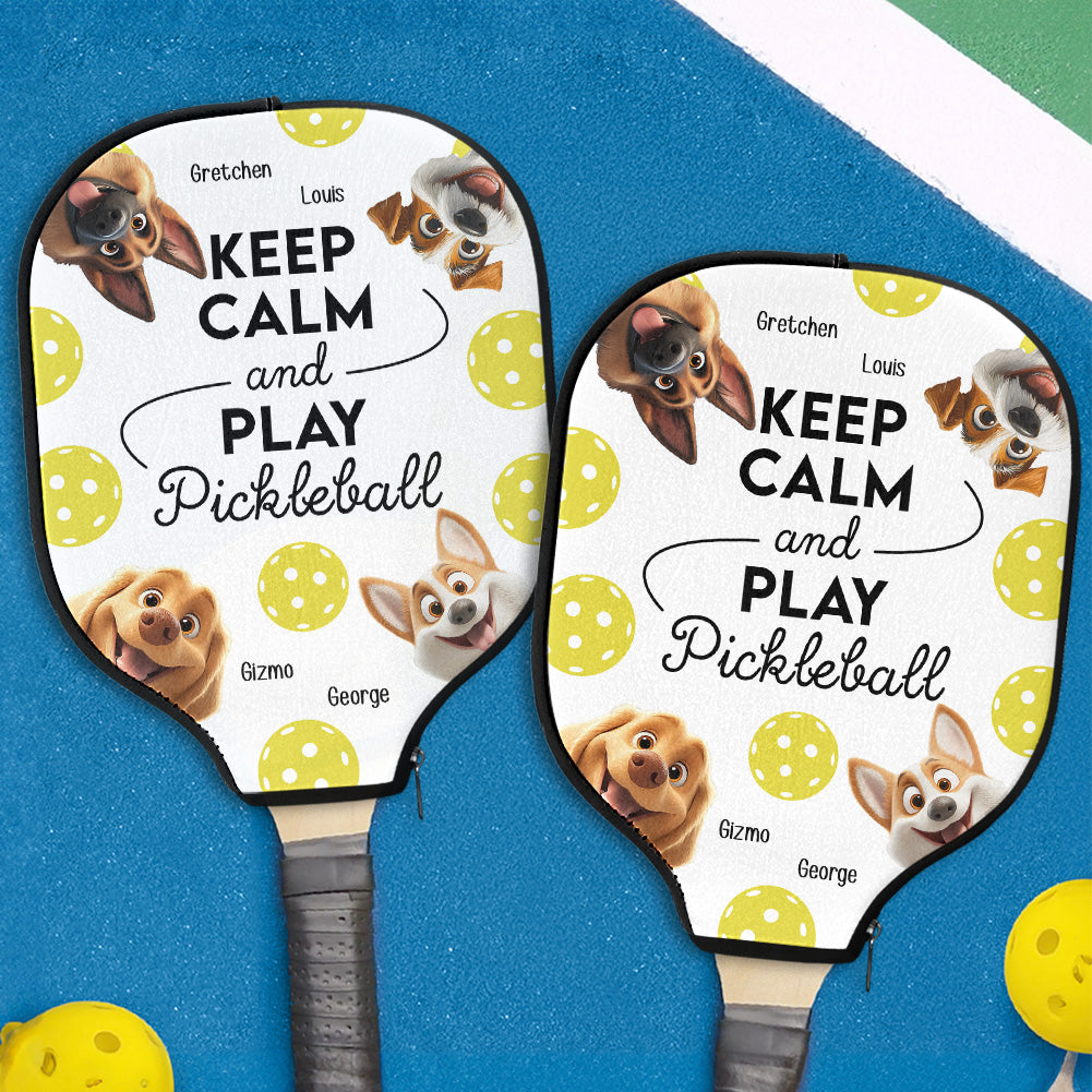 Keep Calm And Play Pickleball - Custom Pickleball Paddle Cover