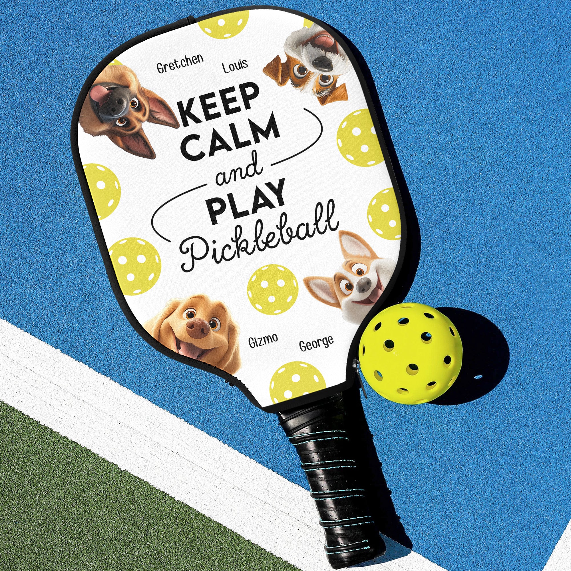 Keep Calm And Play Pickleball - Custom Pickleball Paddle Cover