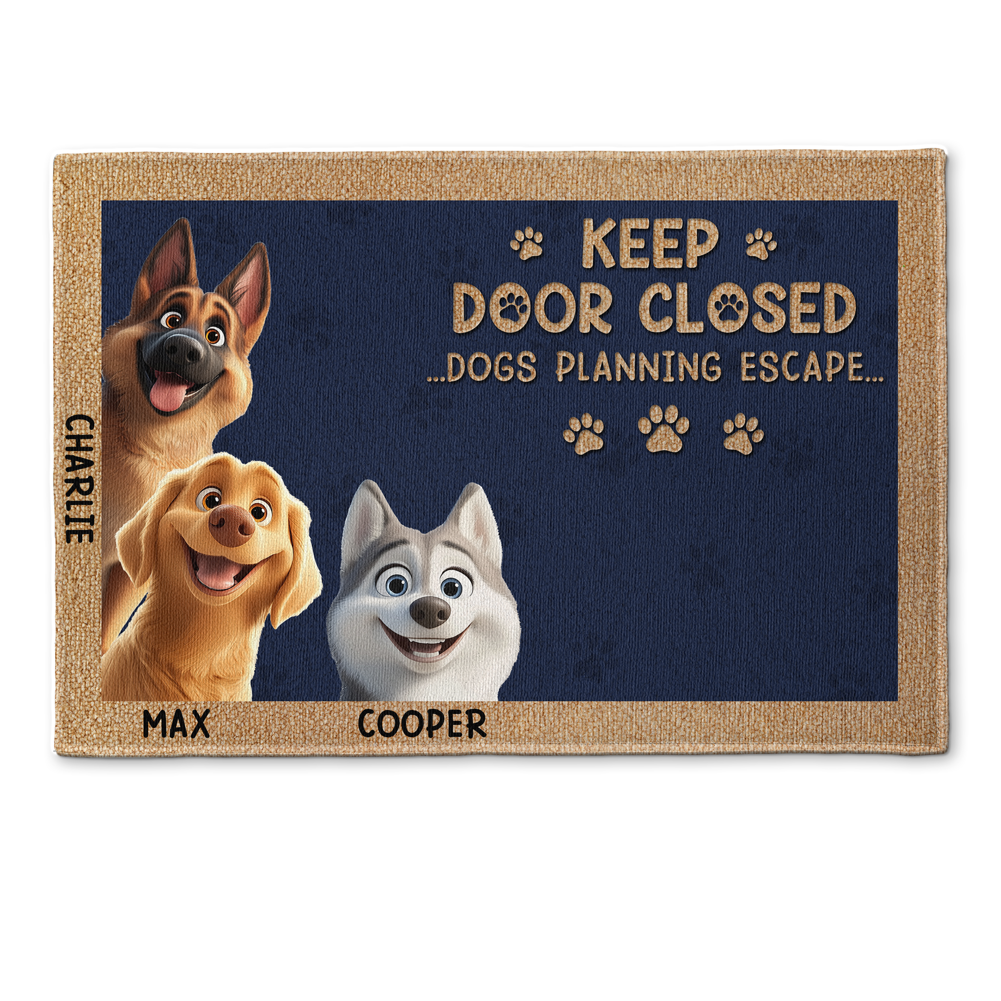 Keep Door Closed - Cartoon Pet - Personalized Doormat