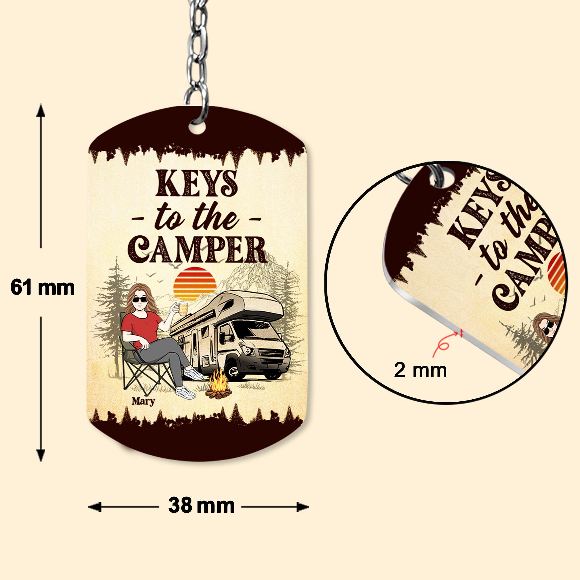 Keys To The Camper For Wander Woman - Personalized Keychain