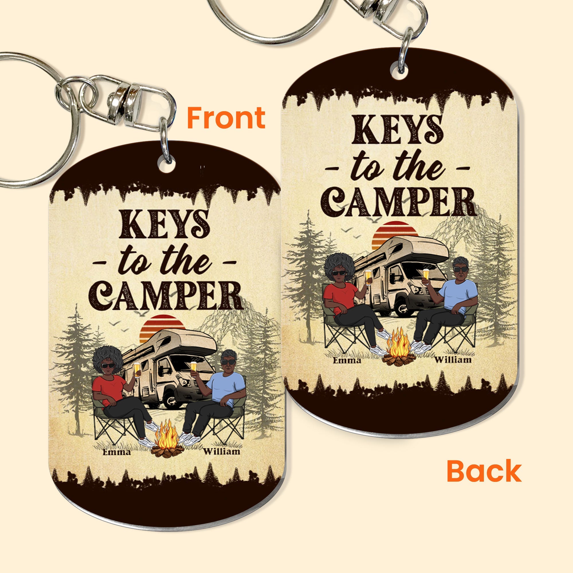 Keys To The Camper Ver2 - Personalized Keychain