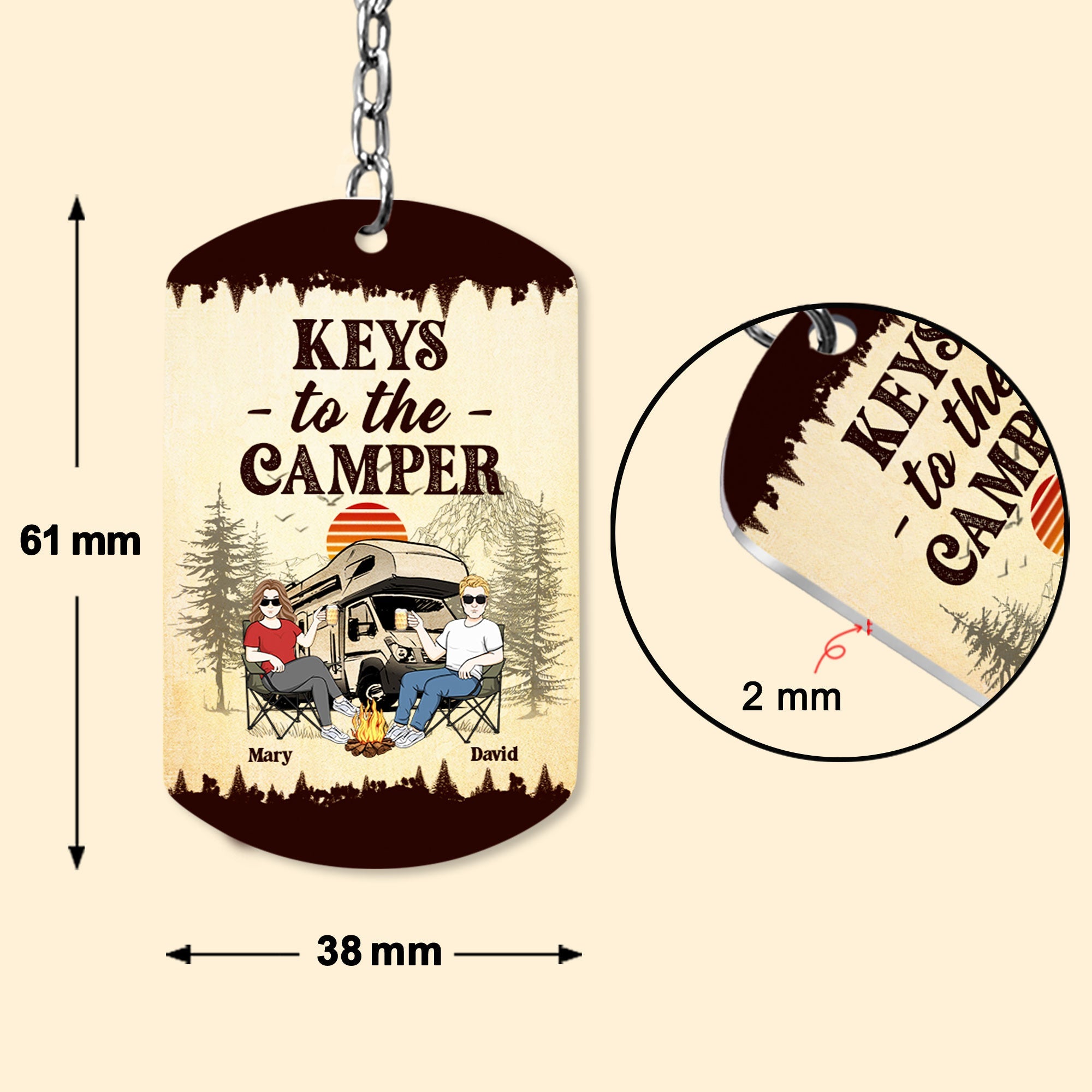 Keys To The Camper - Personalized Keychain