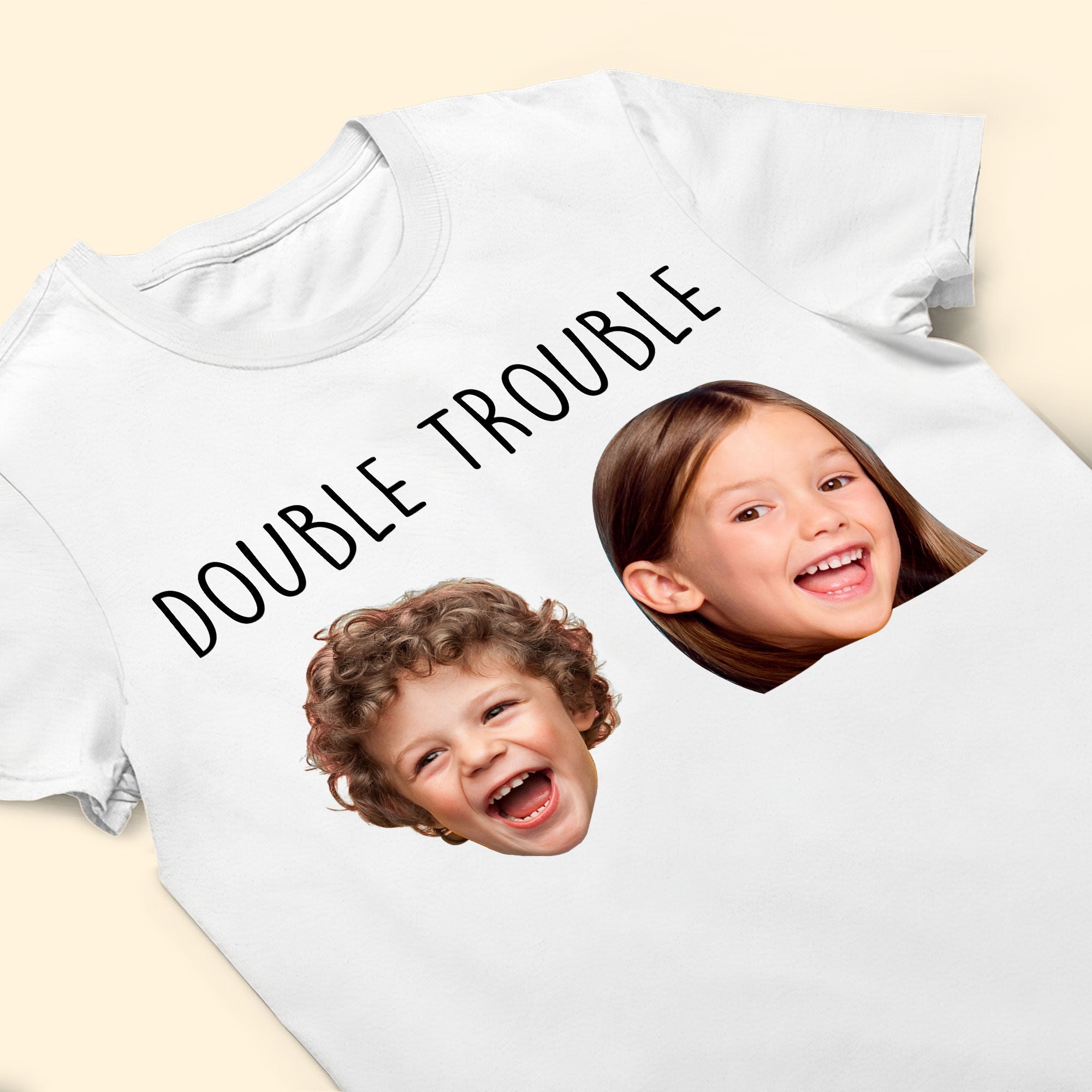 Kid Funny Faces Double Trouble - Personalized Photo Shirt