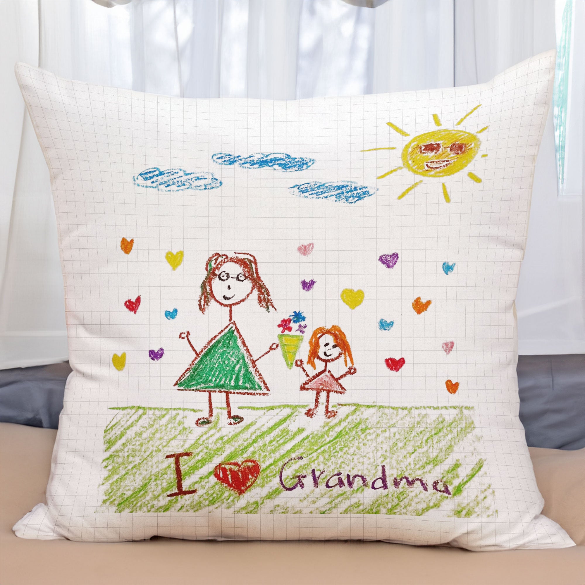 Kid's Artwork - Personalized Photo Pillow (Insert Included)