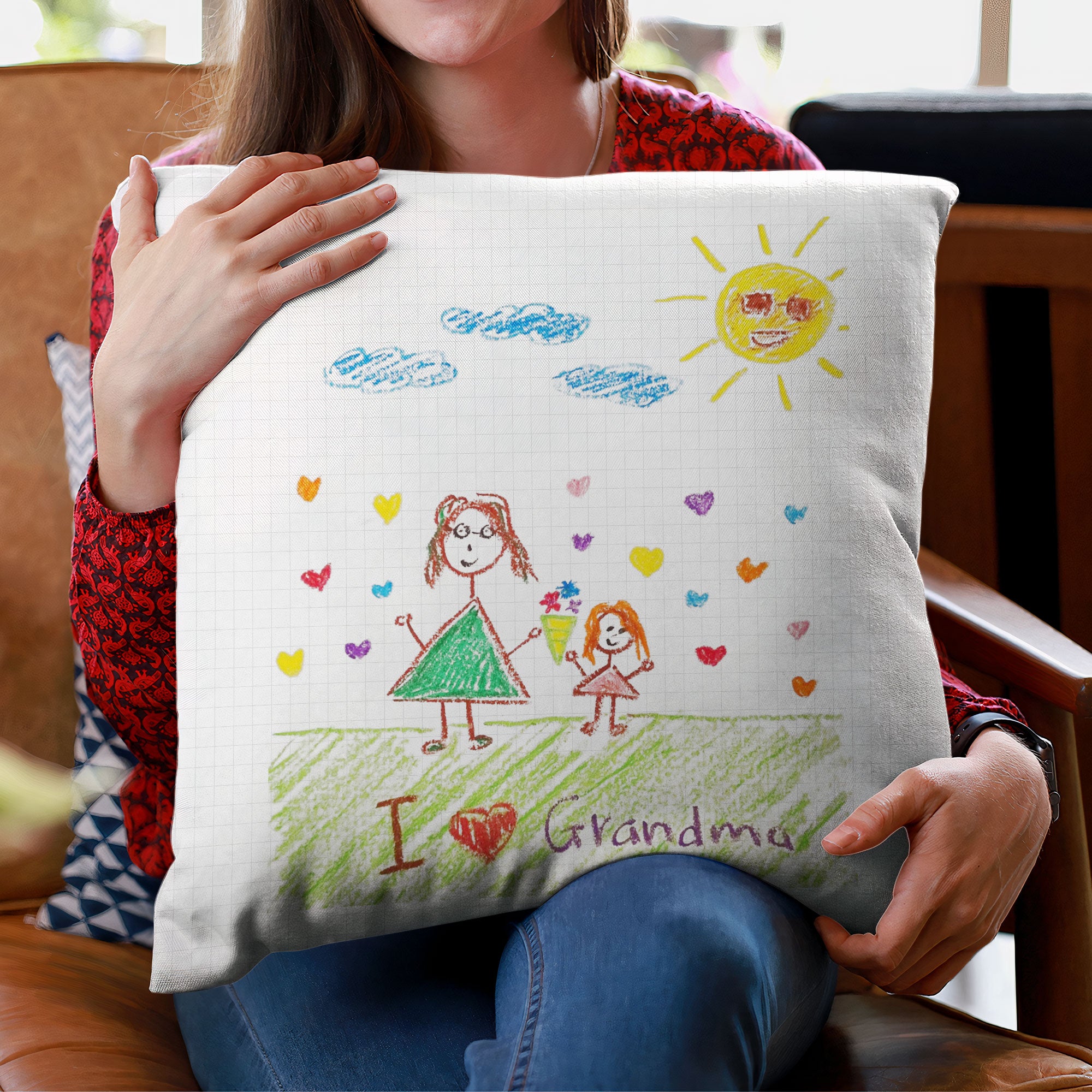 Kid's Artwork - Personalized Photo Pillow (Insert Included)