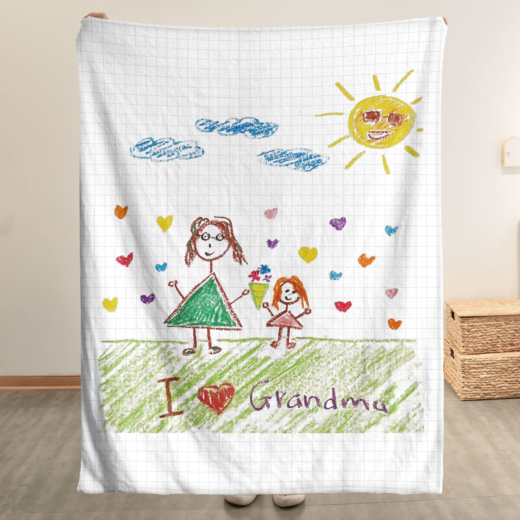 Kid's Drawing - Personalized Kid Photo Blanket