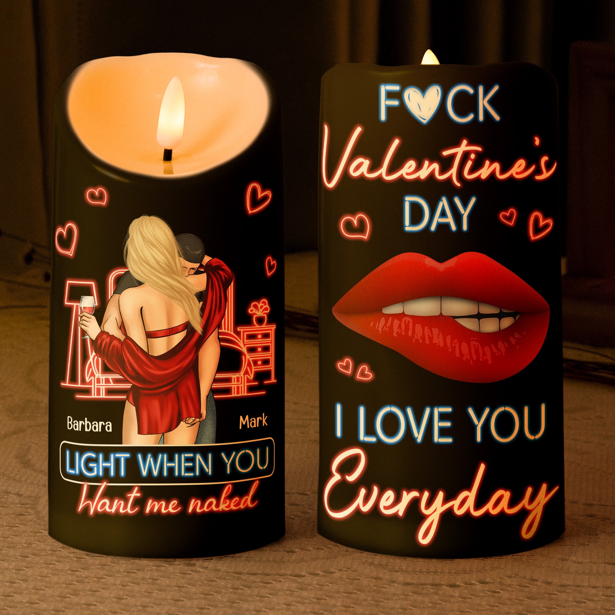 Led Candle F*ck Valentine's Day I Love You Everyday - Personalized LED Candle