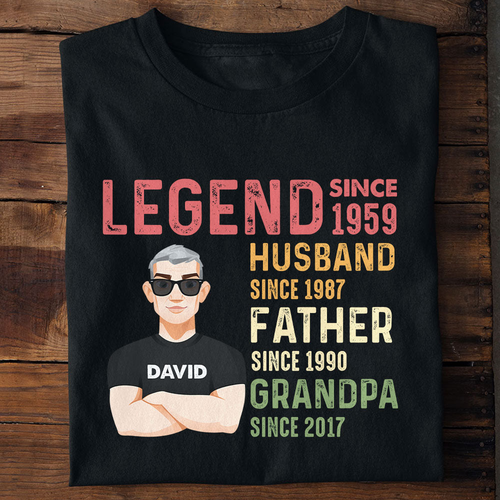 Legend Husband Daddy Grandpa Custom Title - Personalized Shirt