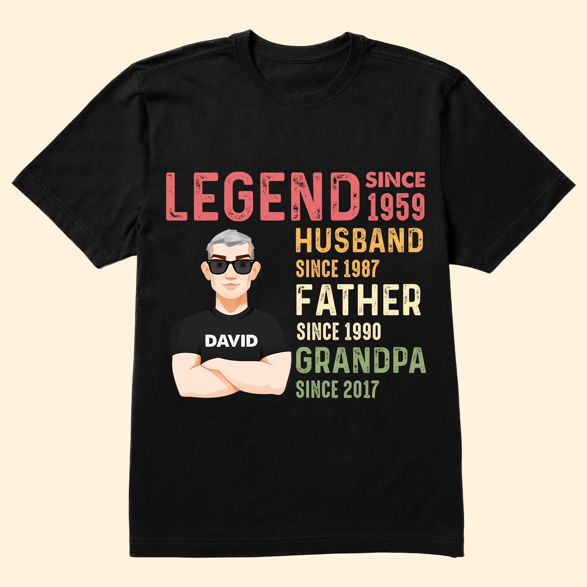 Legend Husband Daddy Grandpa Custom Title - Personalized Shirt