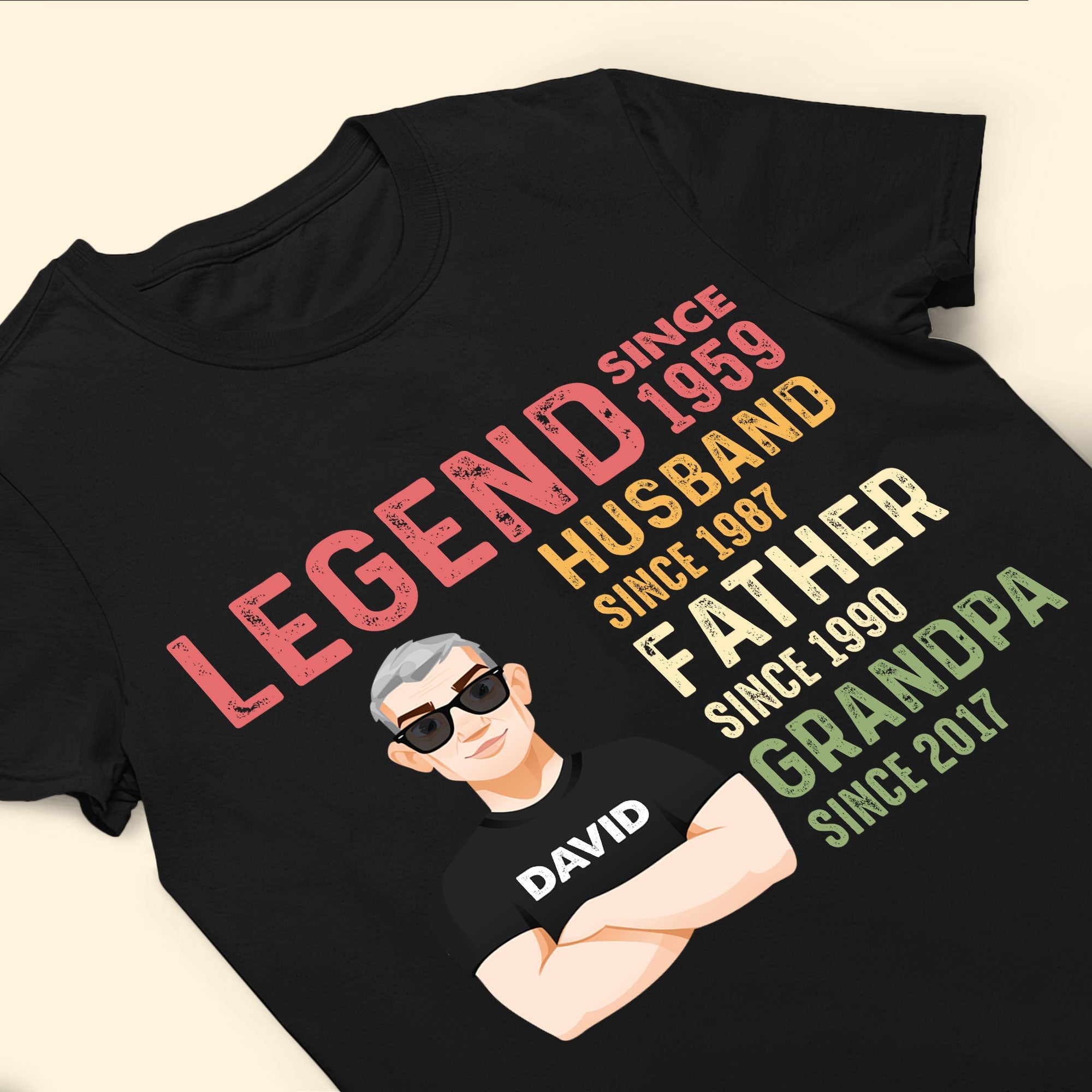 Legend Husband Daddy Grandpa Custom Title - Personalized Shirt