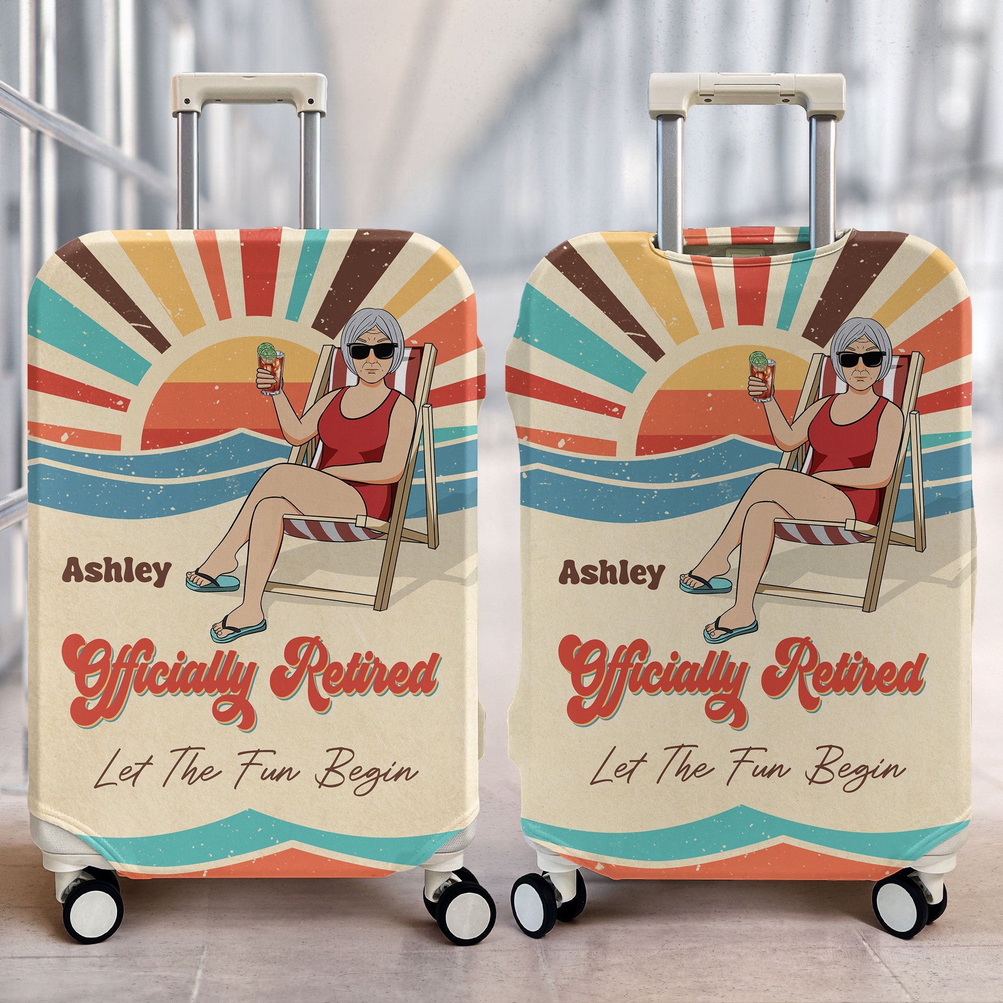 Let The Fun Begin Retirement - Personalized Luggage Cover