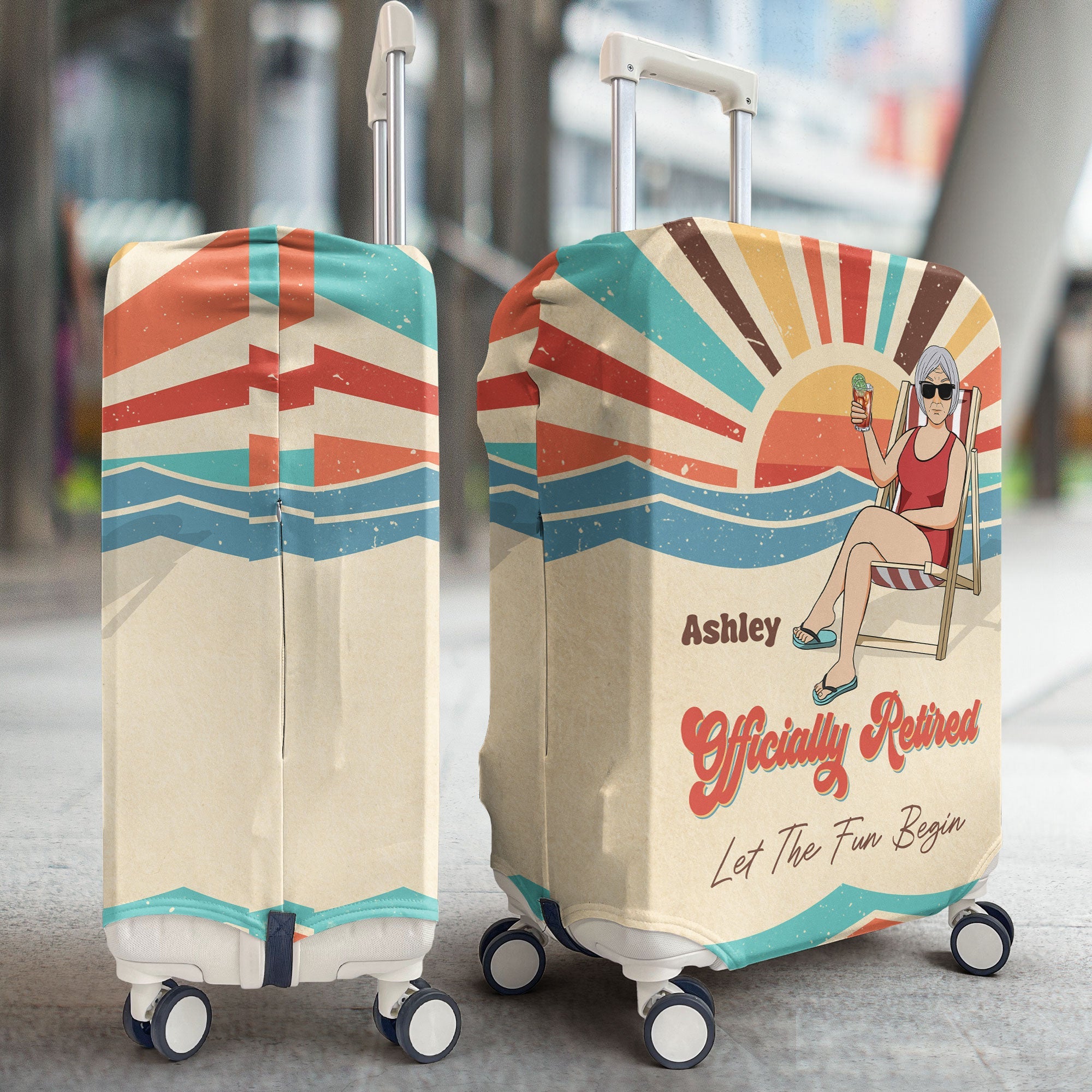 Let The Fun Begin Retirement - Personalized Luggage Cover