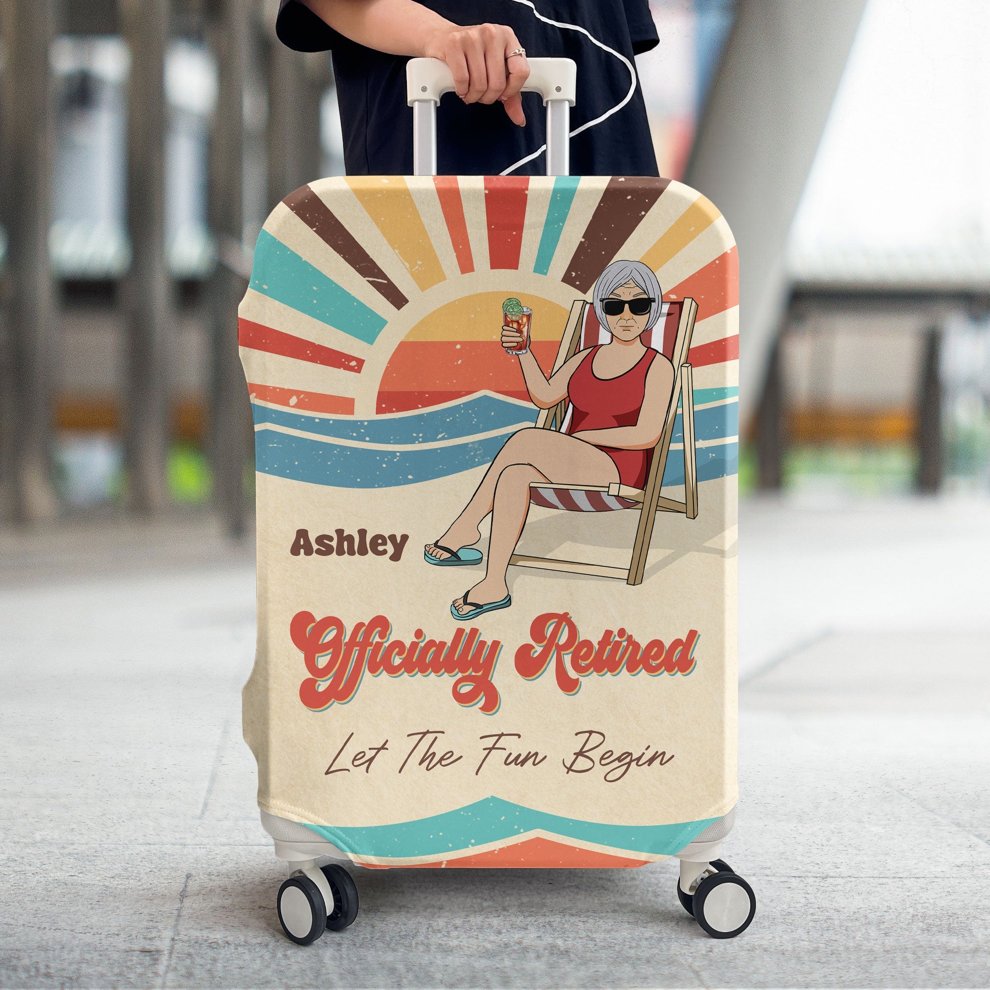 Let The Fun Begin Retirement - Personalized Luggage Cover