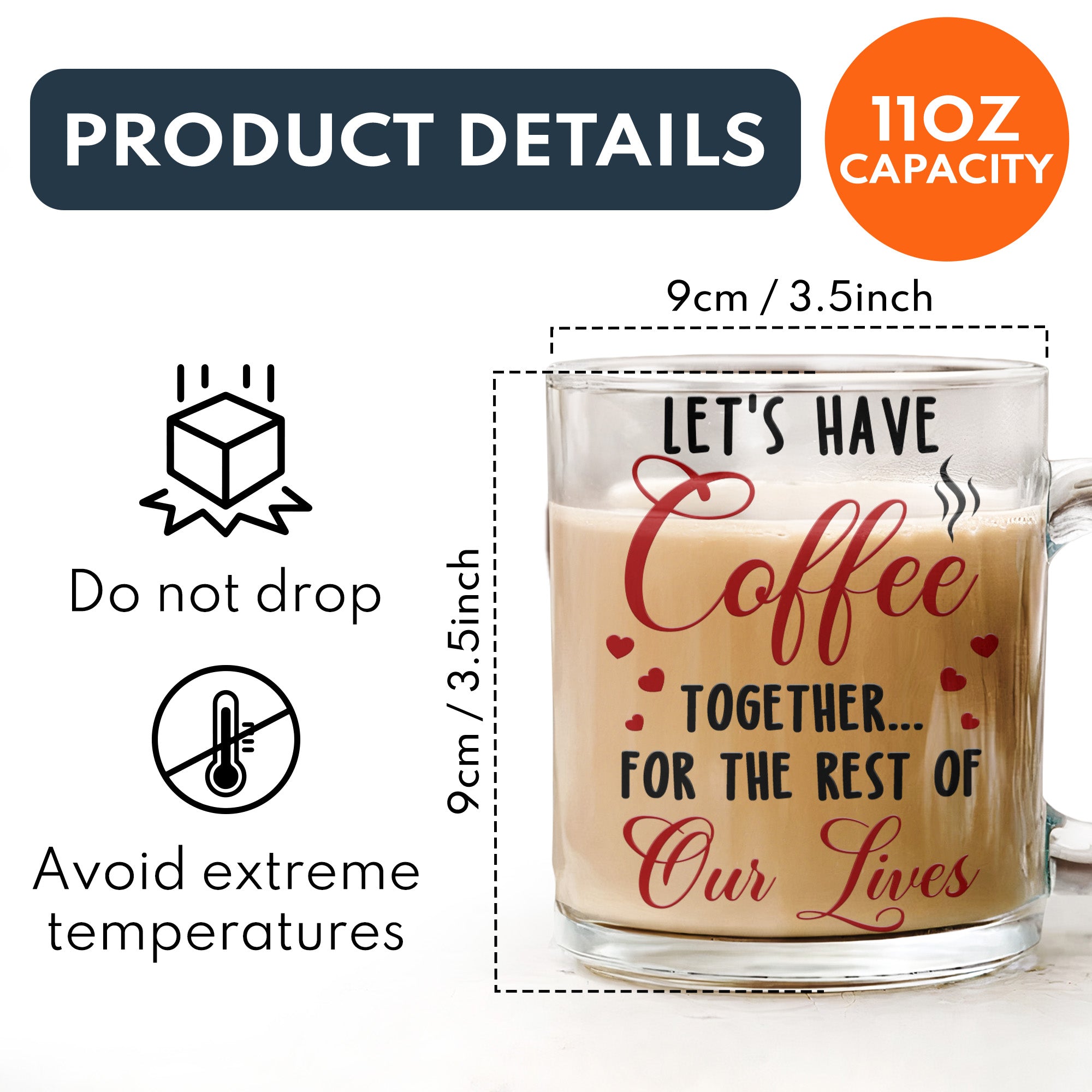 Let's Have Coffee Together For The Rest Of Our Lives - Personalized Glass Mug