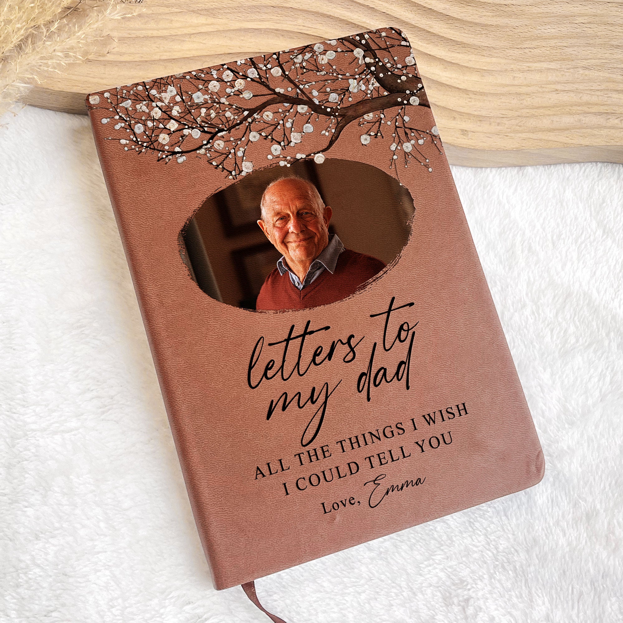 Letters To My Dad - Personalized Photo Leather Journal