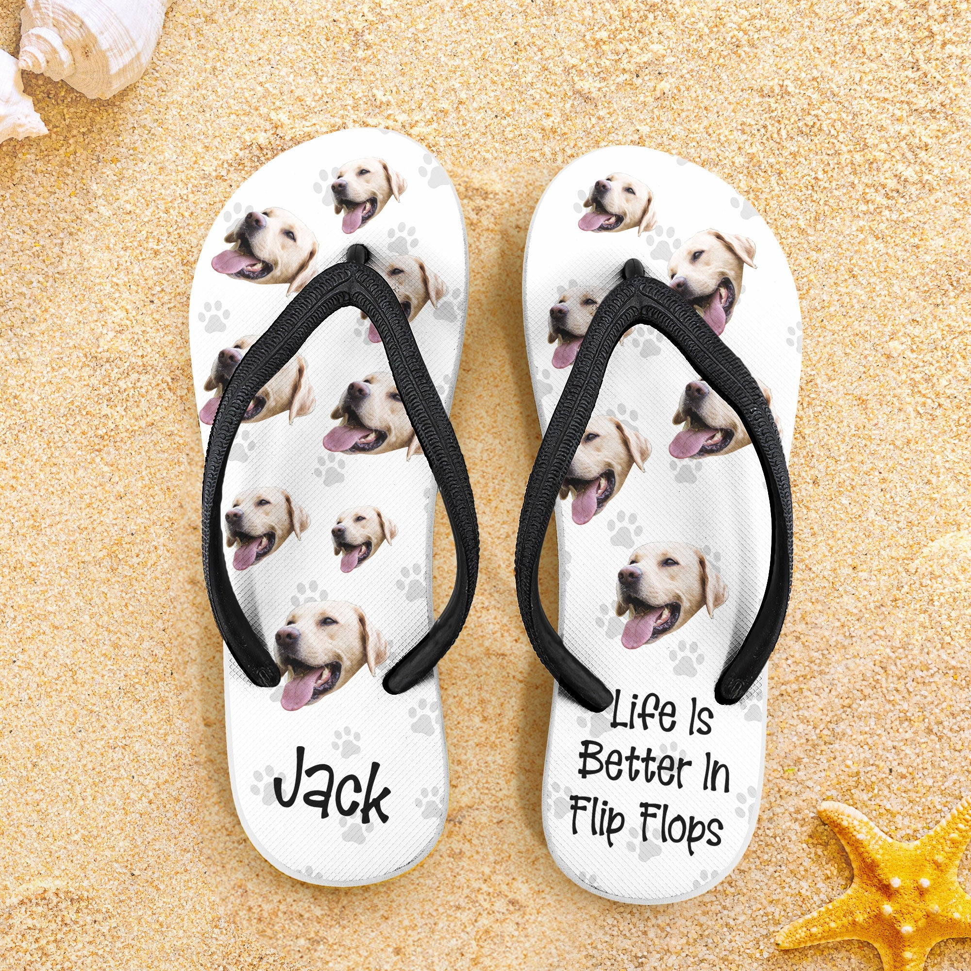 Life Is Better In Flip Flops Custom Photo - Personalized Photo Flip Flops