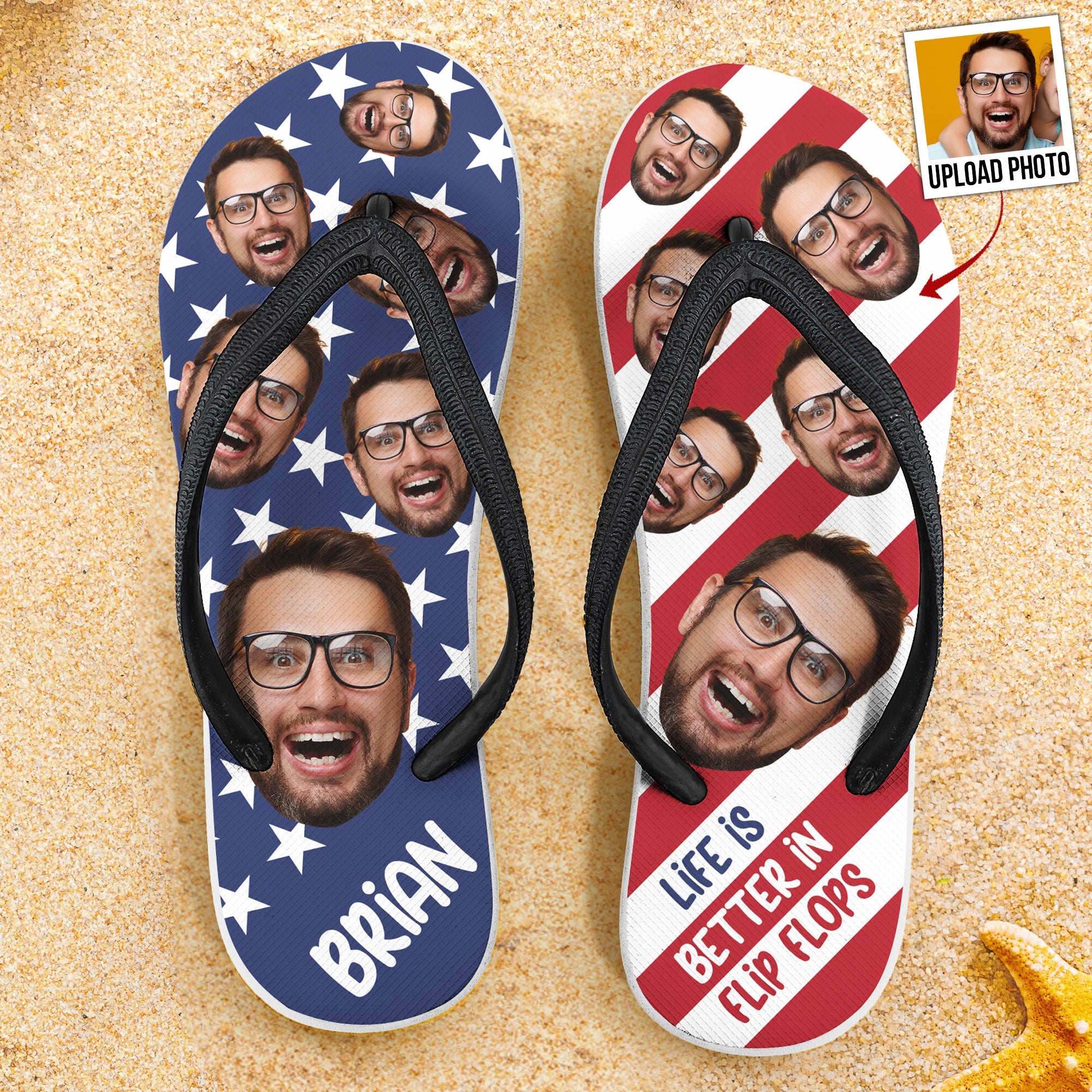 Life Is Better In Flip Flops - Personalized Photo Flip Flops