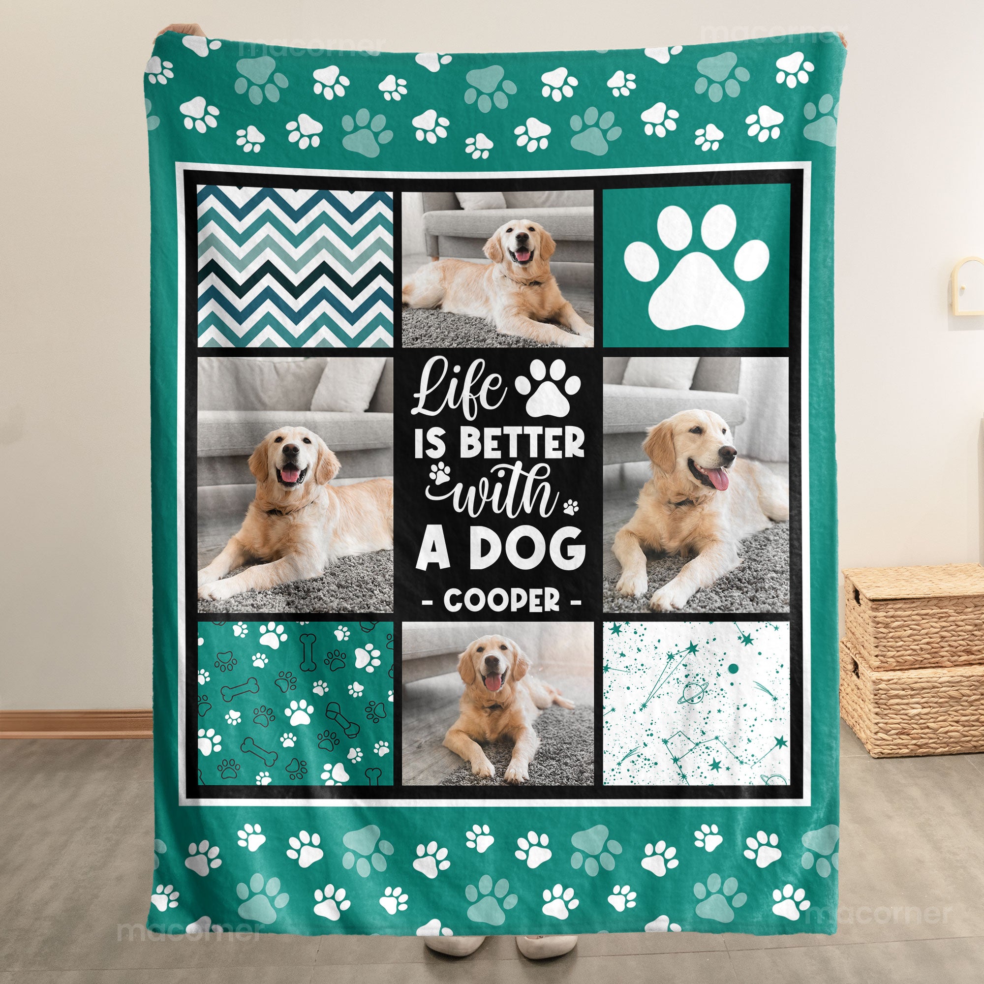 Life Is Better With A Dog Pet Lovers - Personalized Photo Blanket