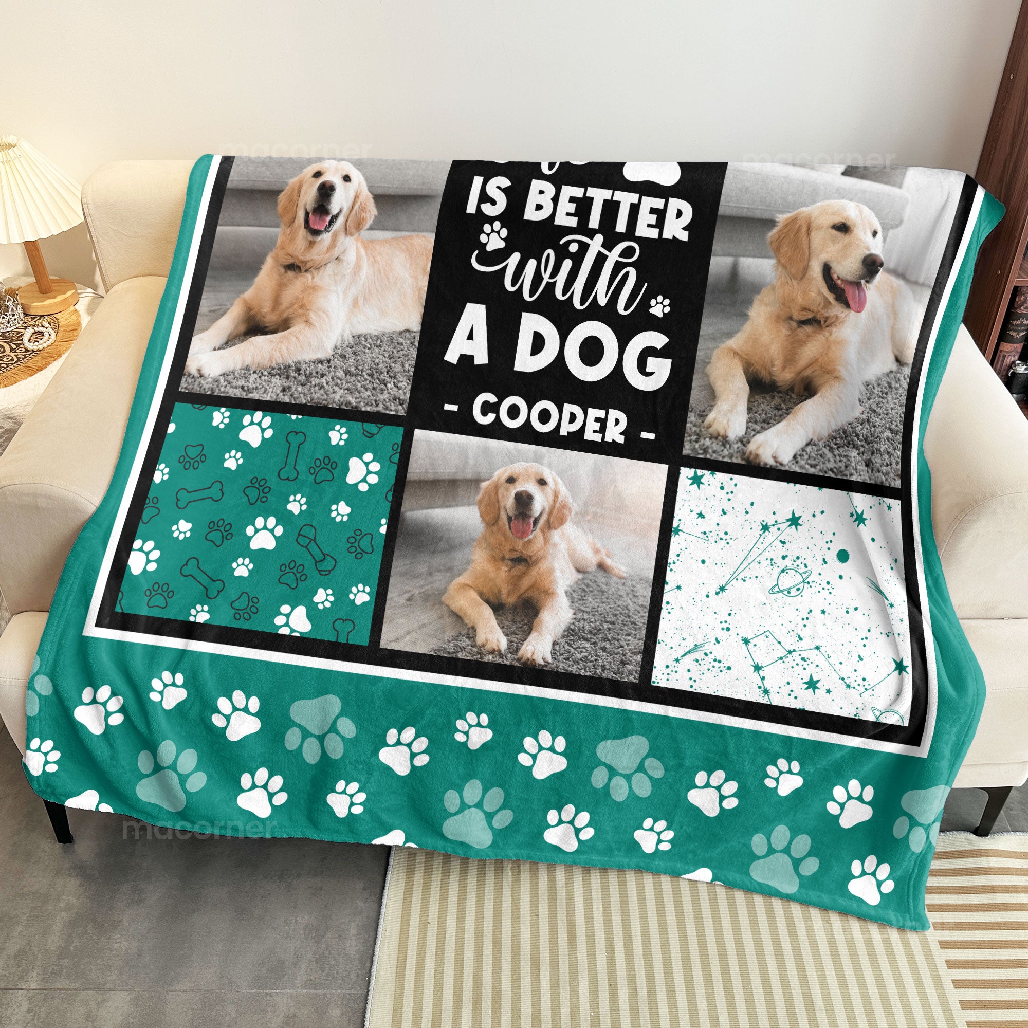 Life Is Better With A Dog Pet Lovers - Personalized Photo Blanket