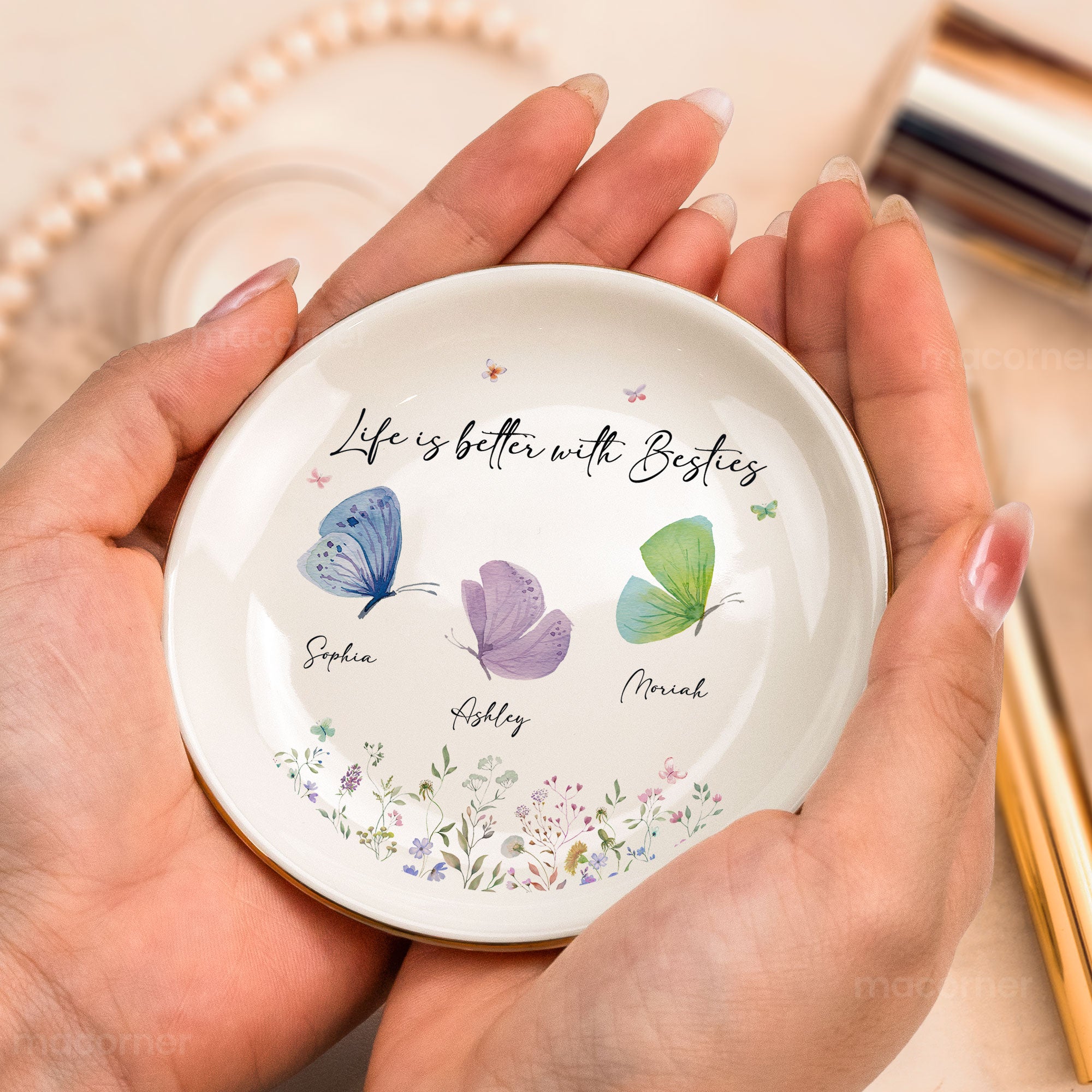 Life Is Better With Besties - Personalized Jewelry Dish