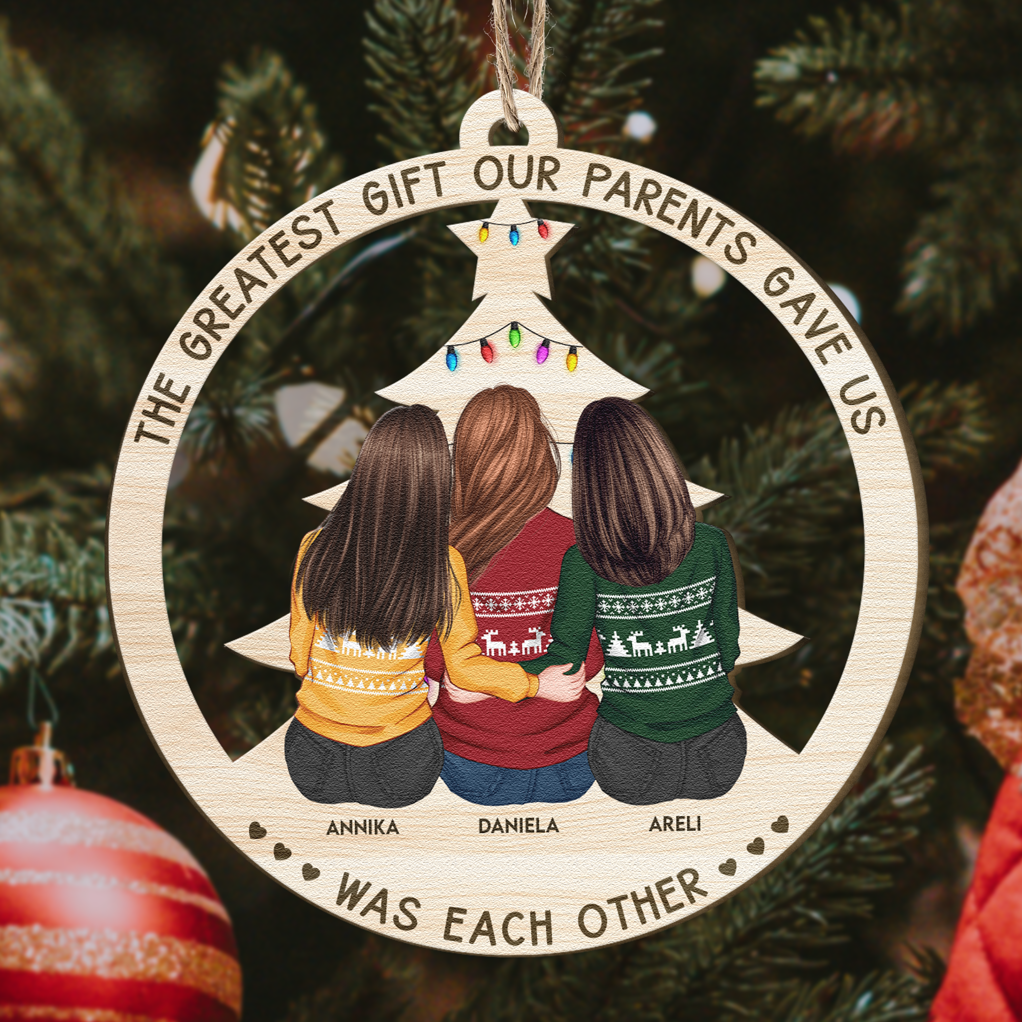 Life Is Better With Brothers & Sisters - New Version - Personalized Wooden Ornament