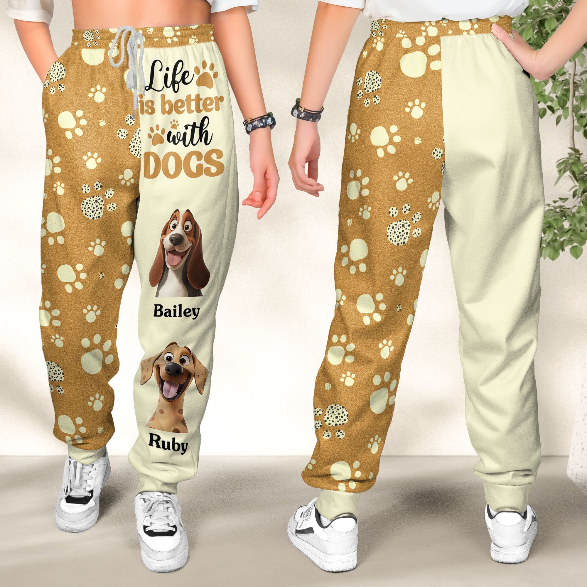 Life Is Better With Dogs - Personalized Sweatpants