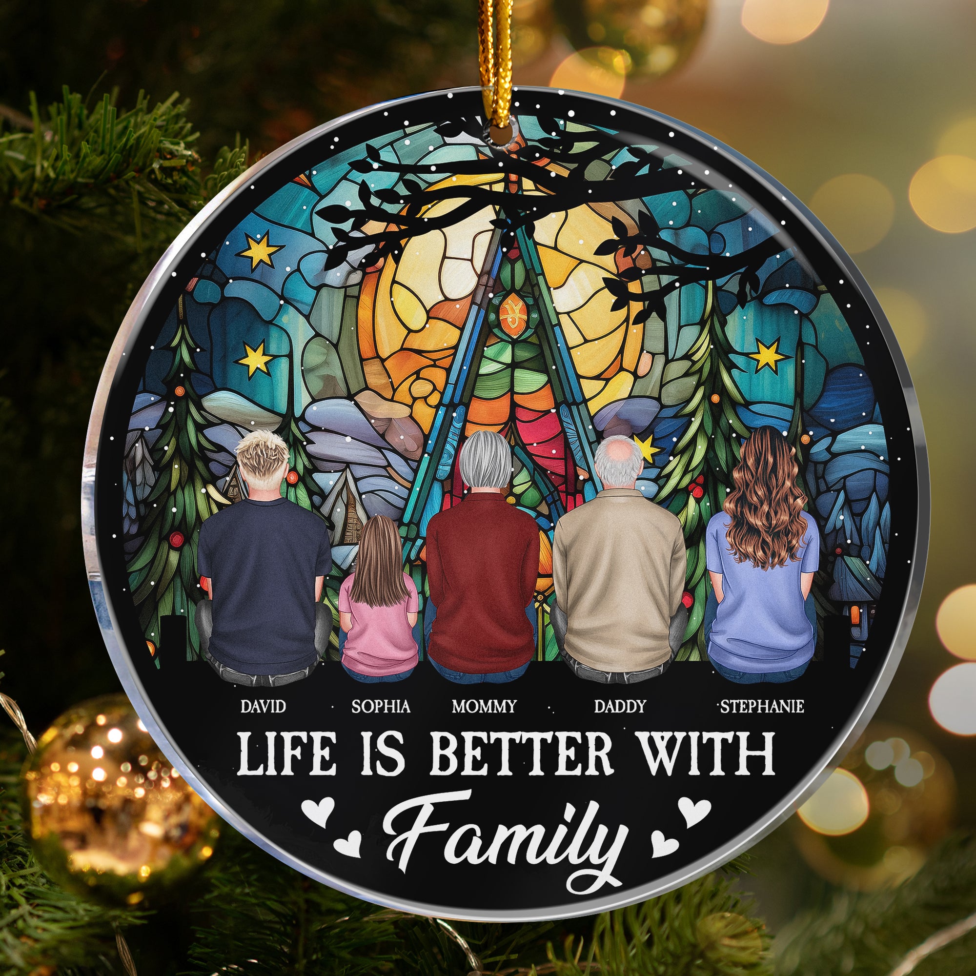 Life Is Better With Family - Christmas Time - Personalized Acrylic Ornament