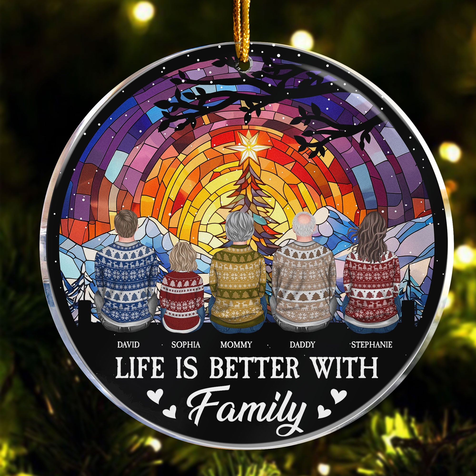 Life Is Better With Family - Christmas Time - Personalized Acrylic Ornament