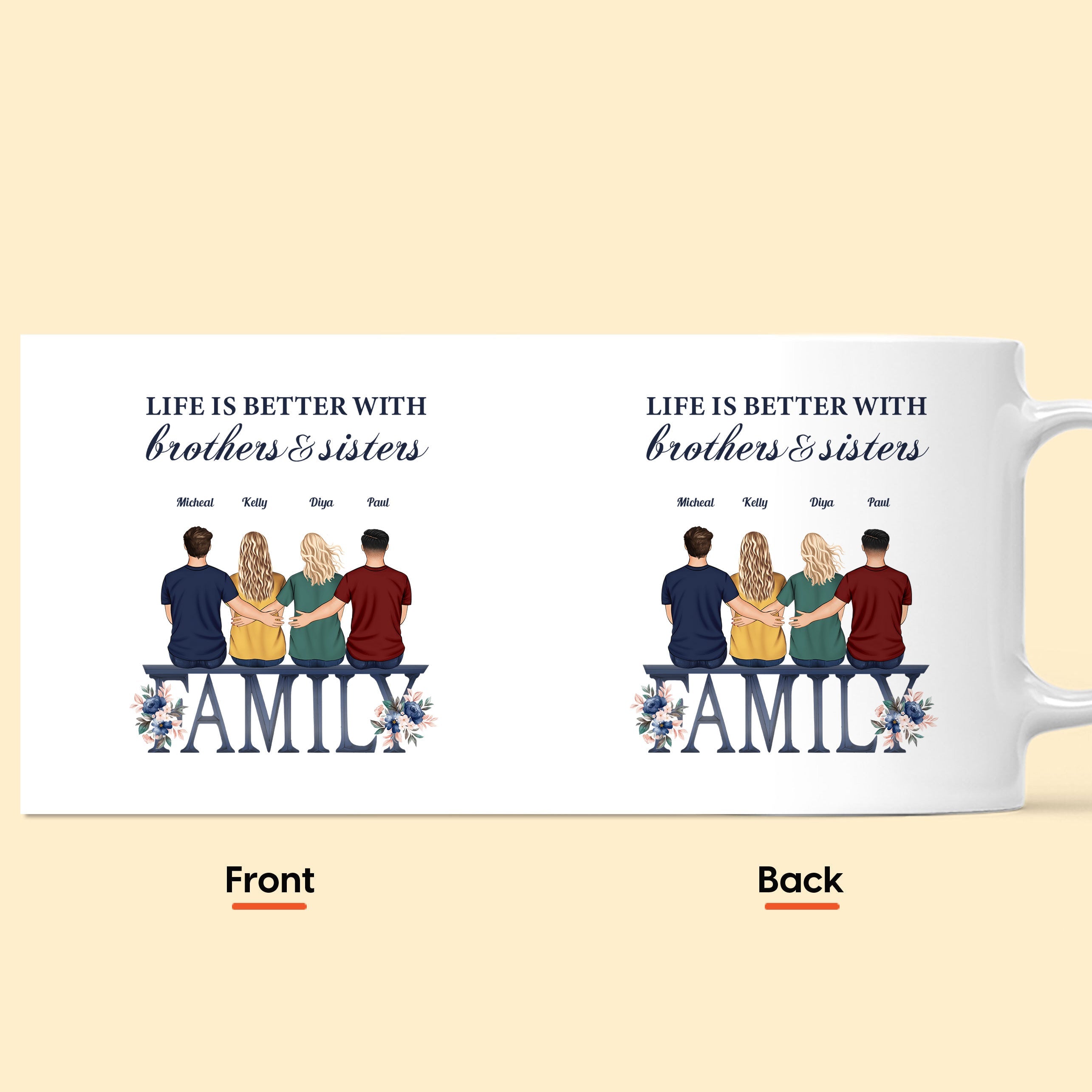 Life Is Better With Siblings - Personalized Mug